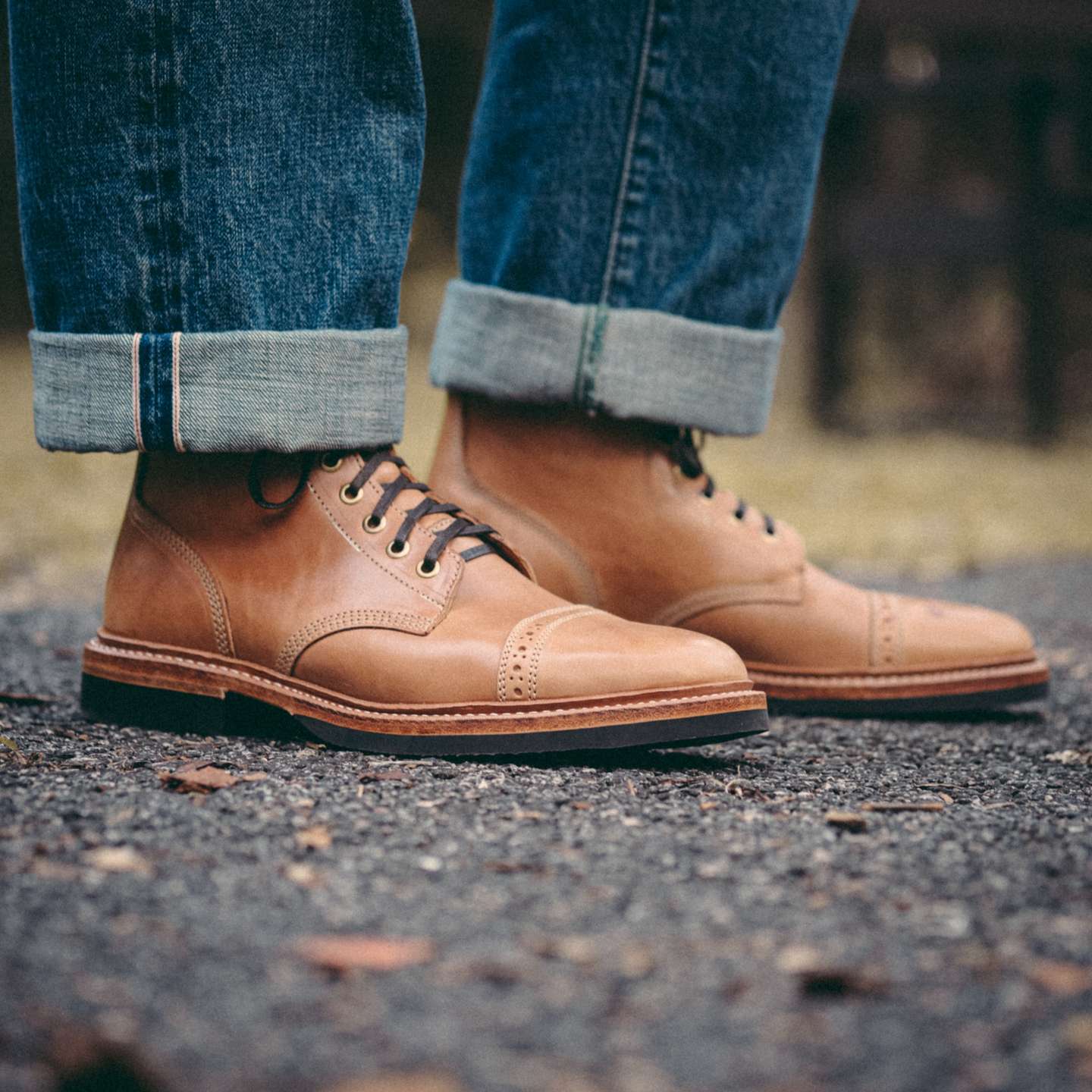Natural Horse Rump Cap-Toe Field Boot - Detail Image One