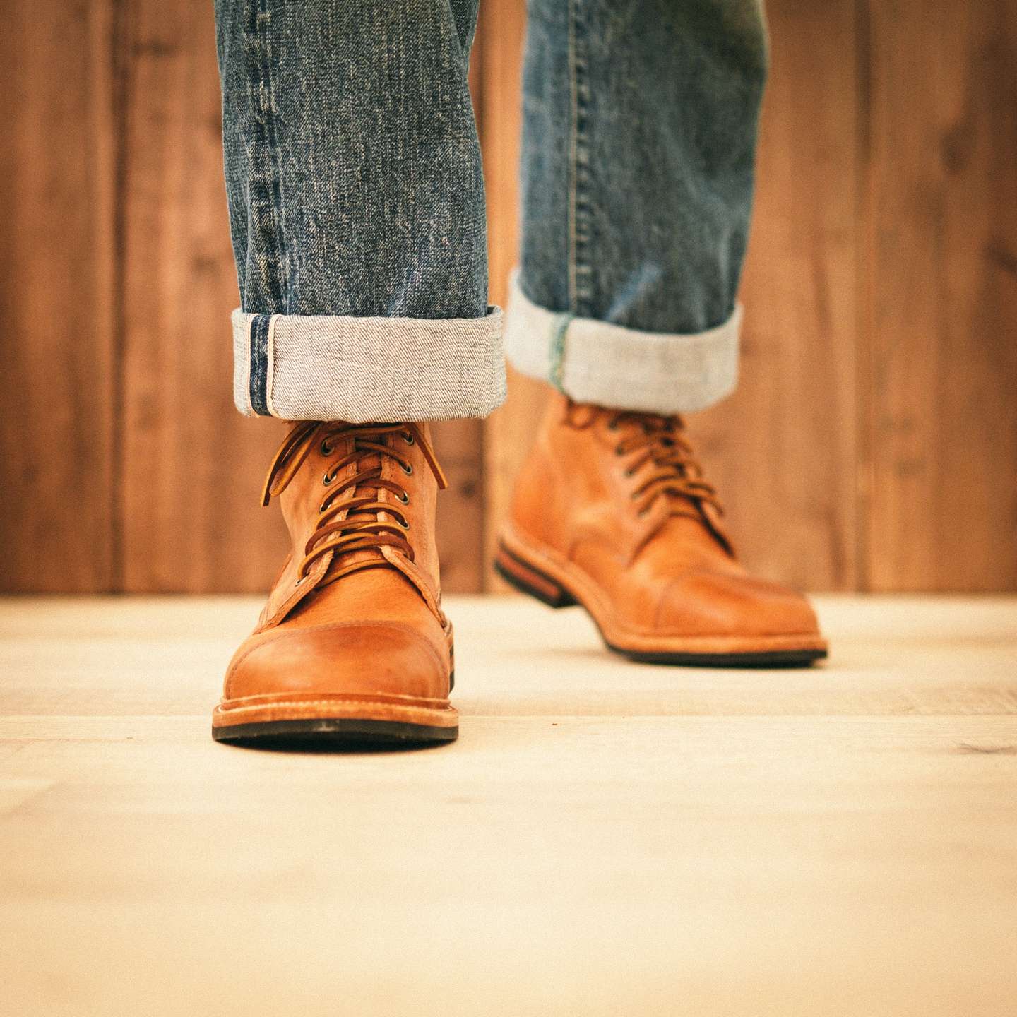 Natural Dublin Cap-Toe Trench Boot - Detail Image One