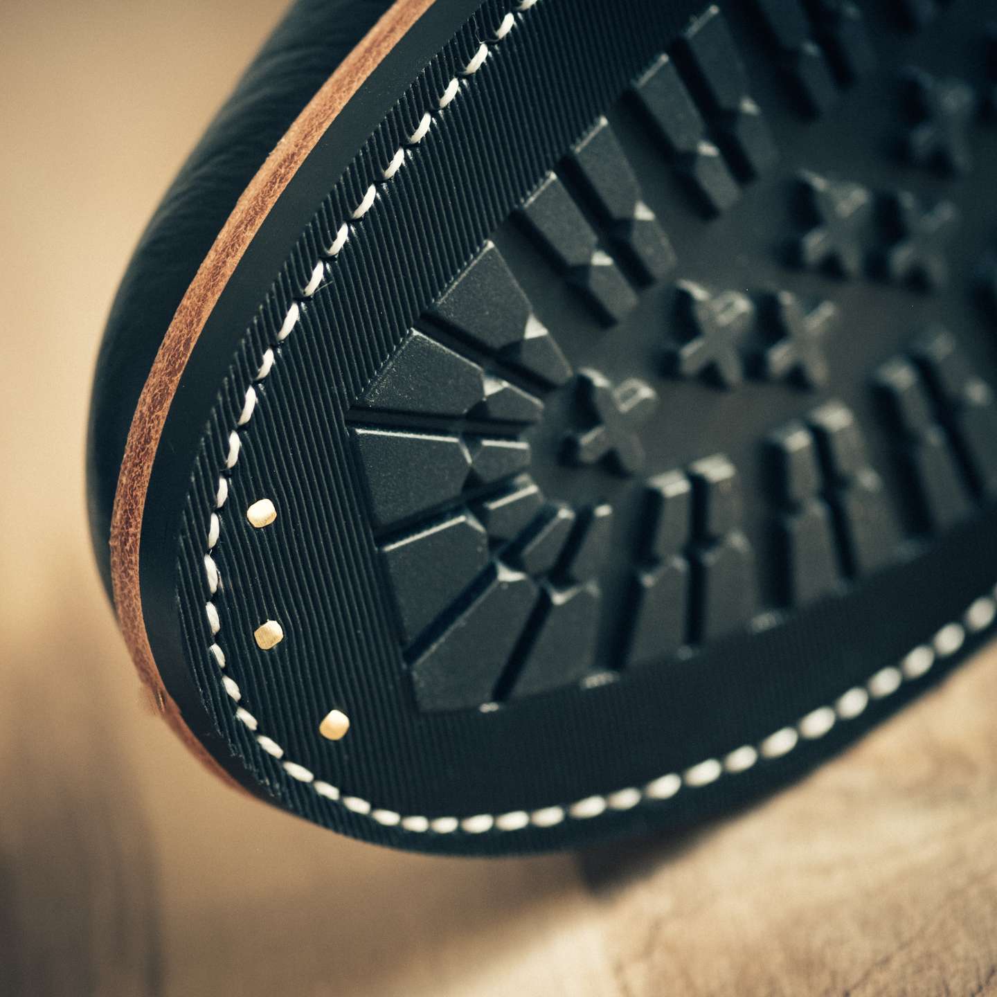 Black Oiled Congo Shrunken Bison Cap-Toe Trench Boot - Detail Image Two