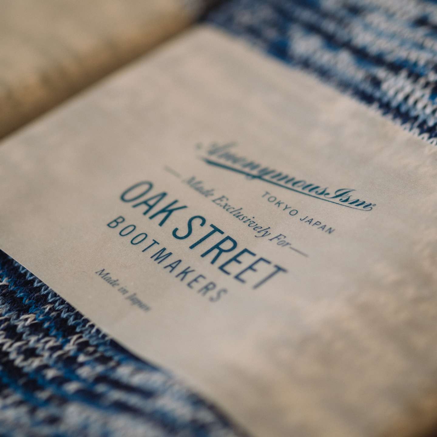 Deep Indigo Twisted Knit Anonymous ISM Crew Sock - Detail Image One