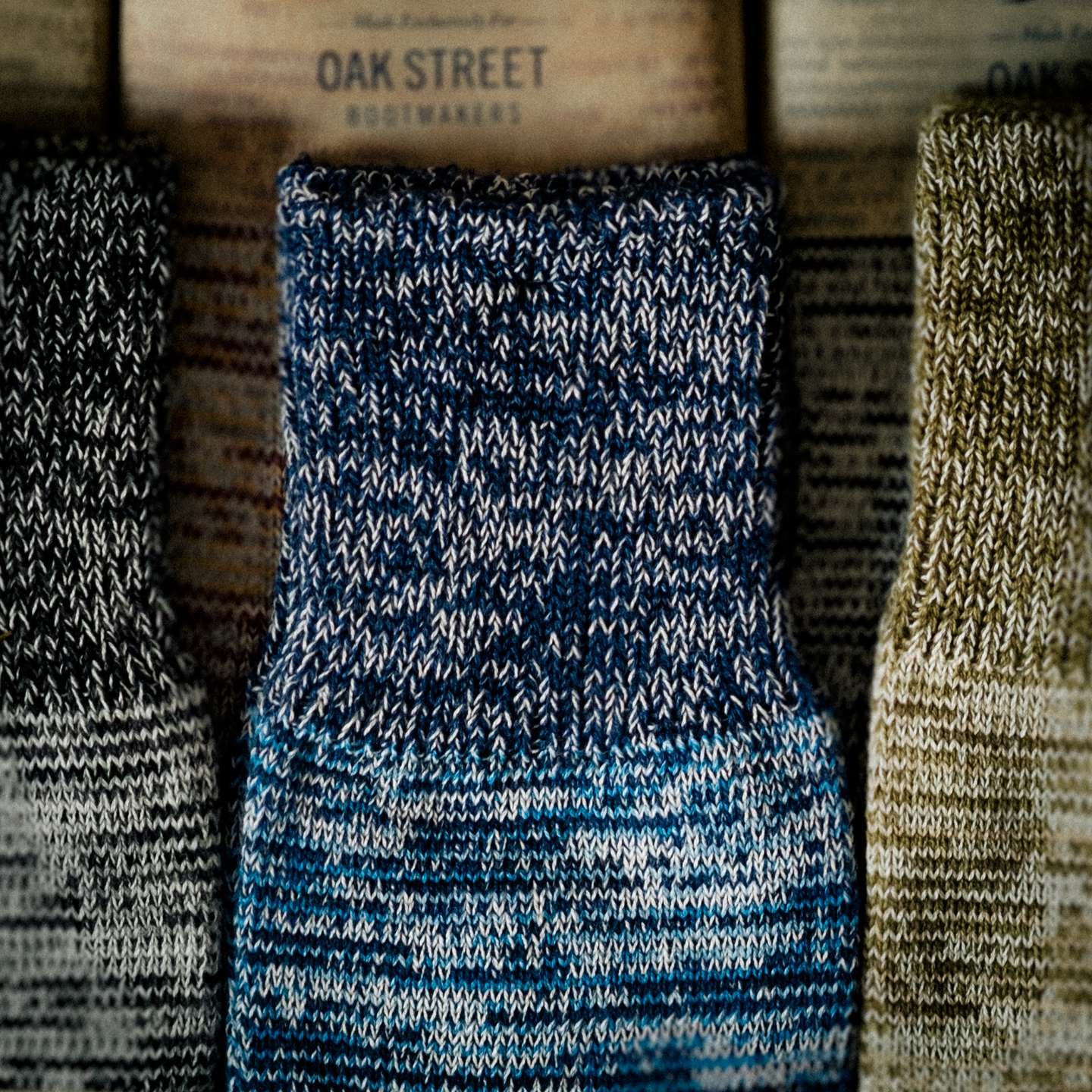 Deep Indigo Twisted Knit Anonymous ISM Crew Sock - Detail Image Two
