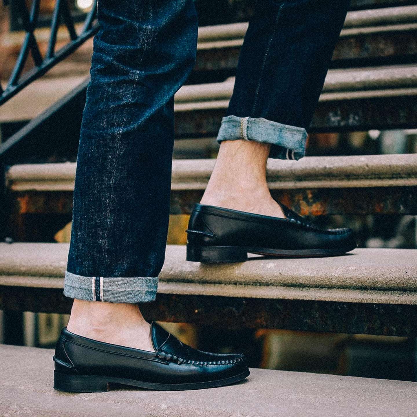 Black Chromexcel Beefroll Penny Loafer - Detail Image One