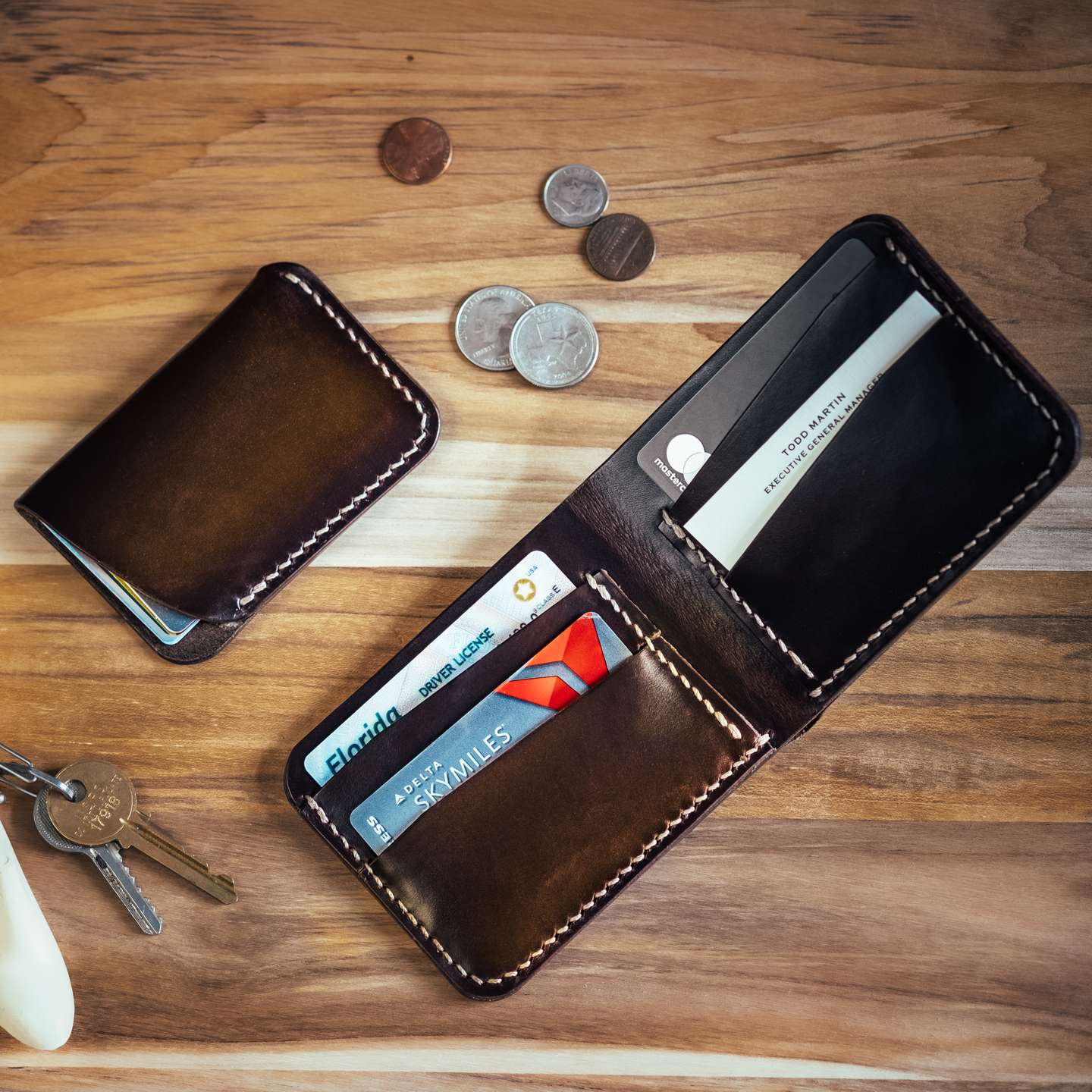 Brown Chromexcel Bifold Wallet - Detail Image One