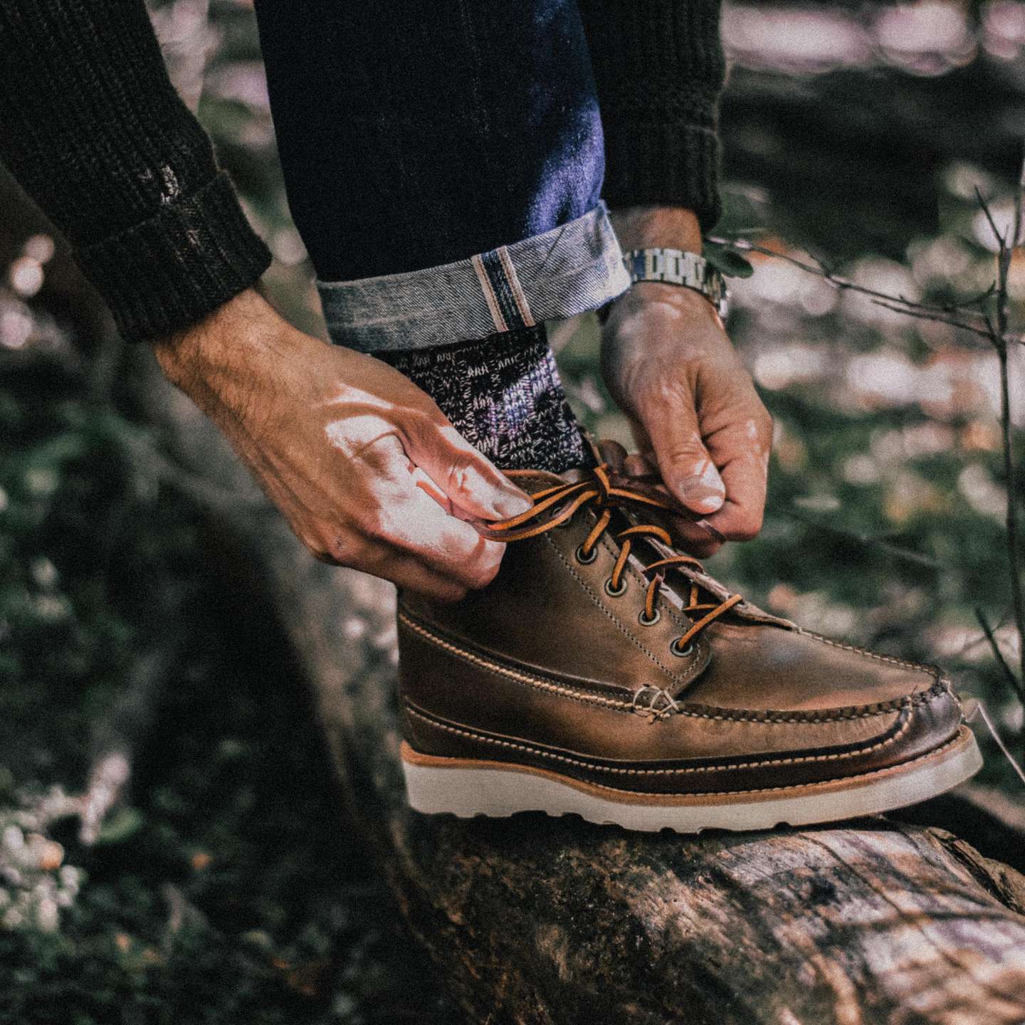 Natural Chromexcel Camp Boot - Detail Image Two