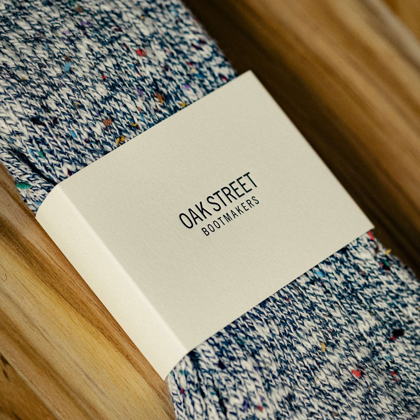 Washed Indigo Knit Camp Sock - Detail Image One