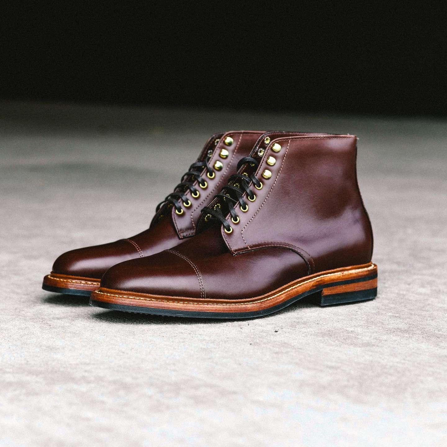 Chocolate French Calf Cap-Toe Lakeshore Boot - Detail Image One