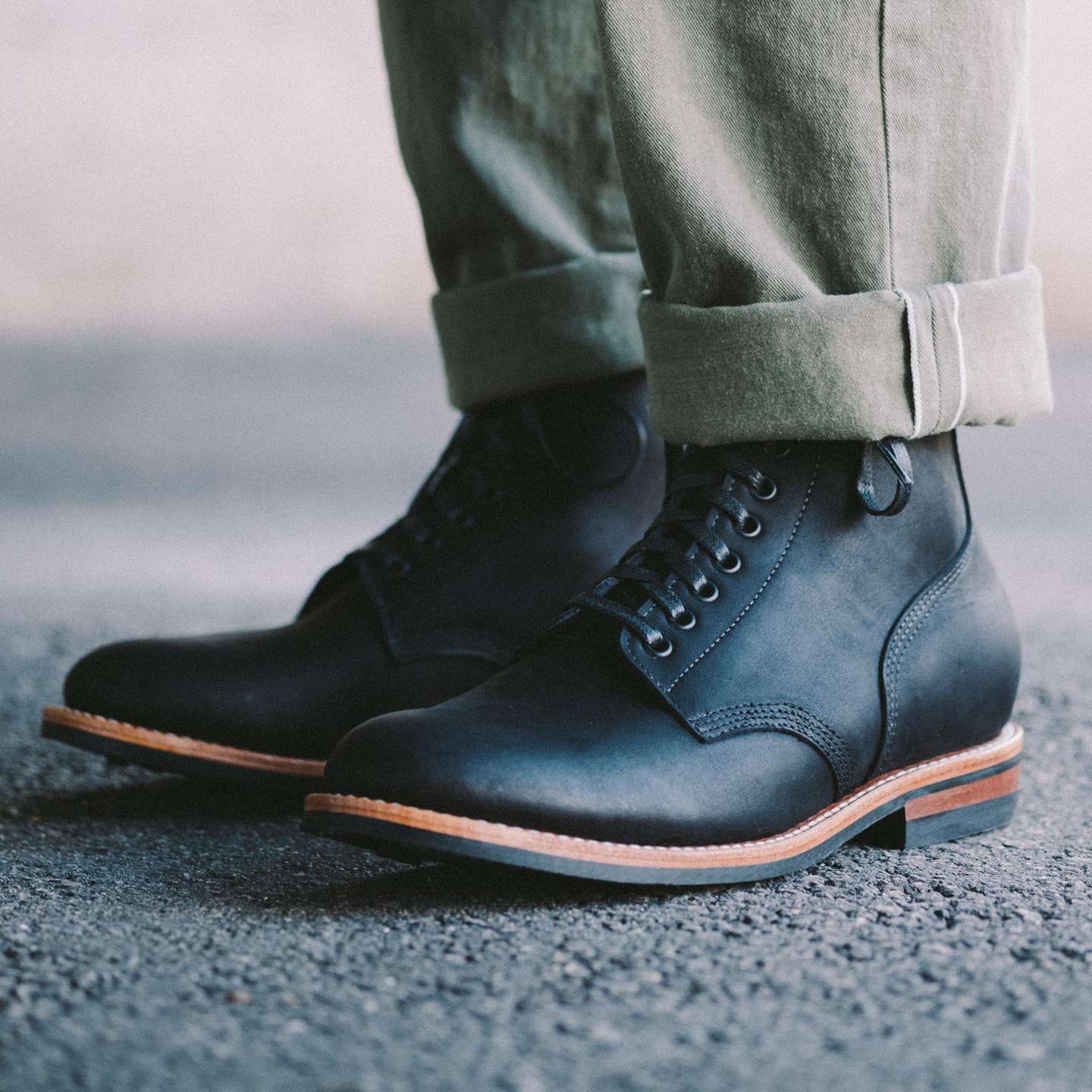 Black Oil Tan Field Boot - Detail Image One