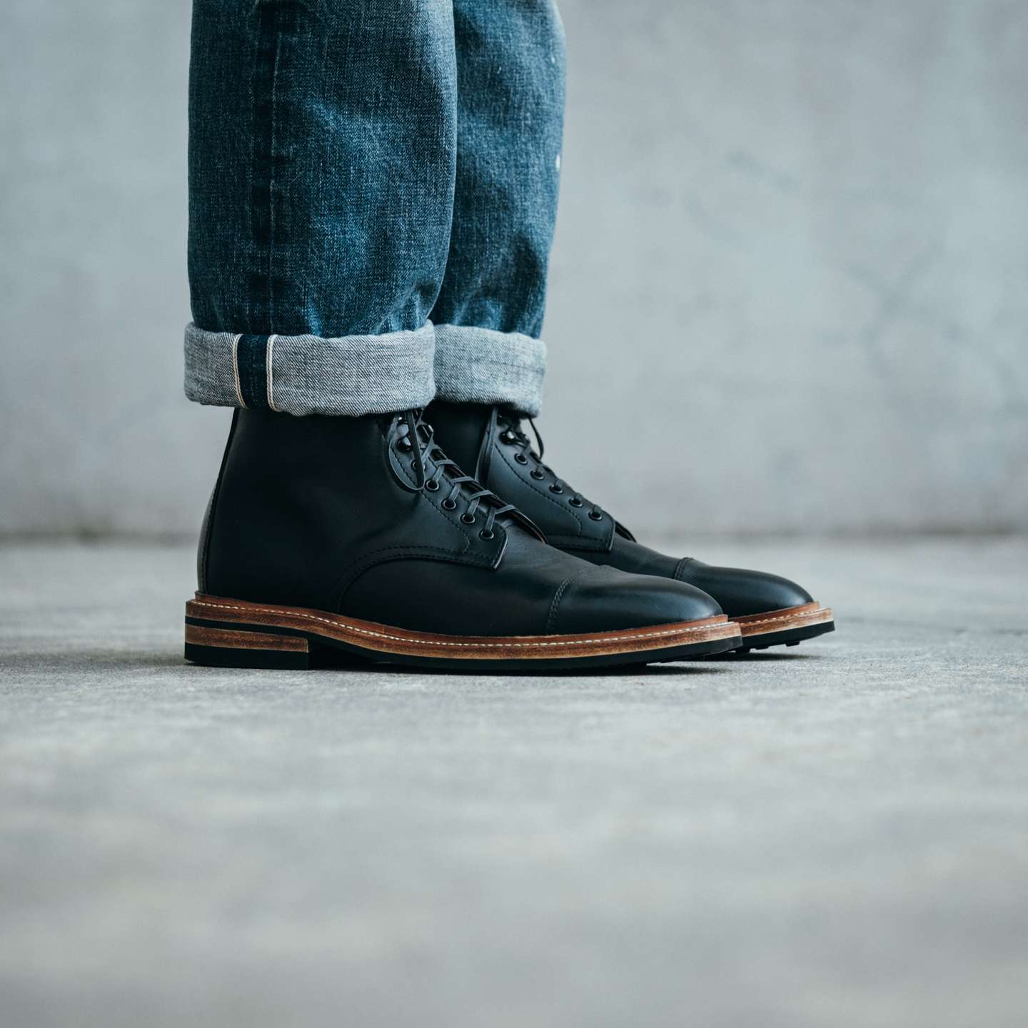 Black Chromexcel Cap-Toe Lakeshore Boot - Detail Image One