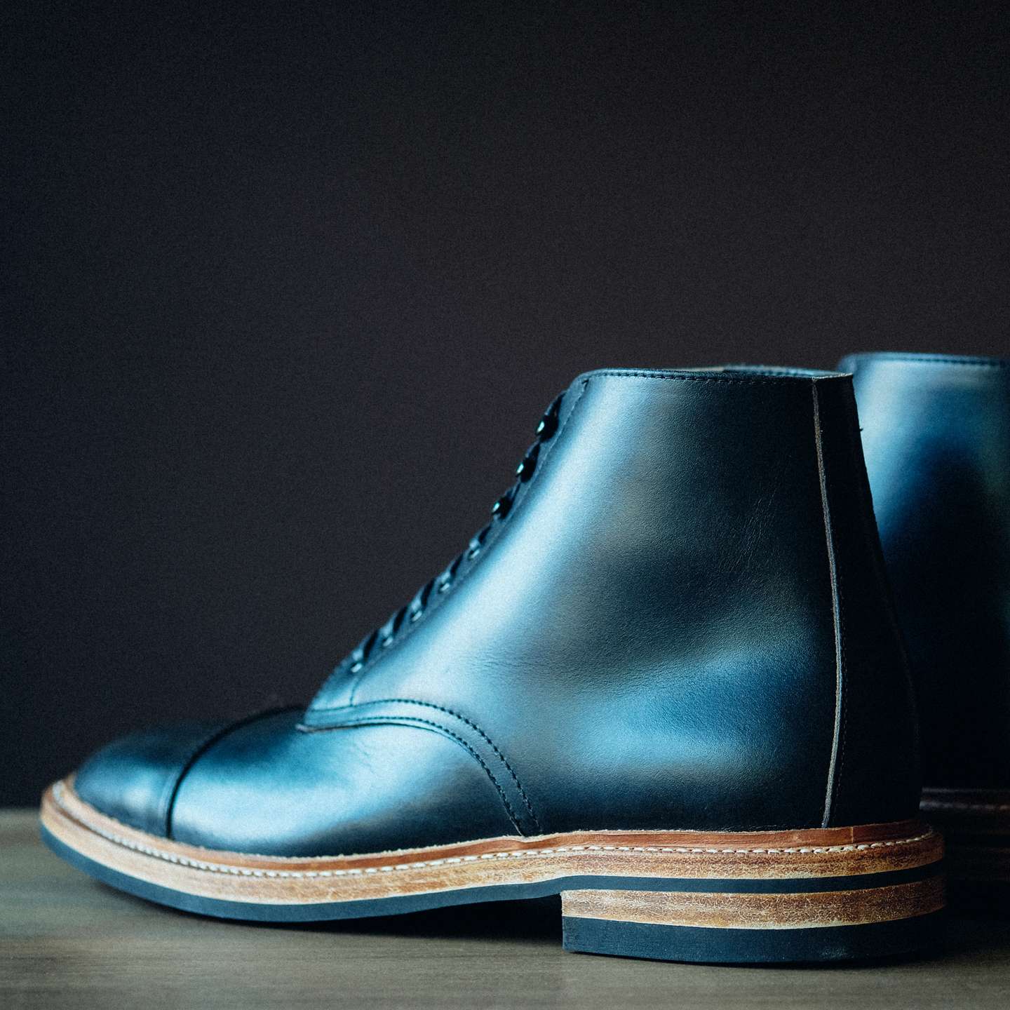 Black Chromexcel Cap-Toe Lakeshore Boot - Detail Image Two