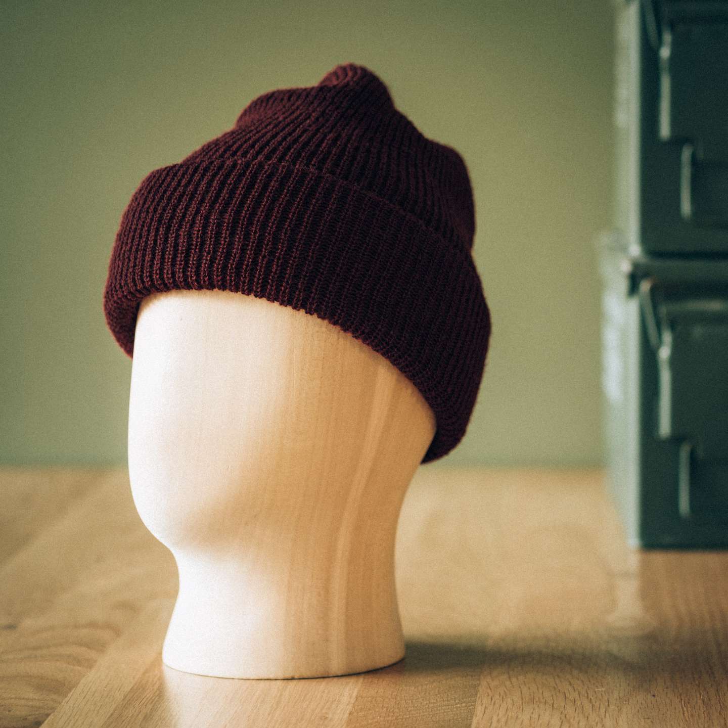 Burgundy Wool Knit 1975 NATO Watch Cap - Detail Image One