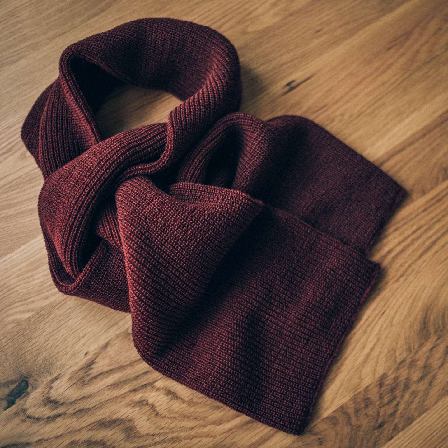 Burgundy Wool Knit 1975 NATO Marine Scarf - Detail Image One