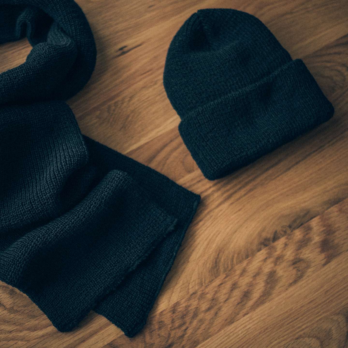 Navy Wool Knit 1975 NATO Watch Cap + Marine Scarf - Detail Image One