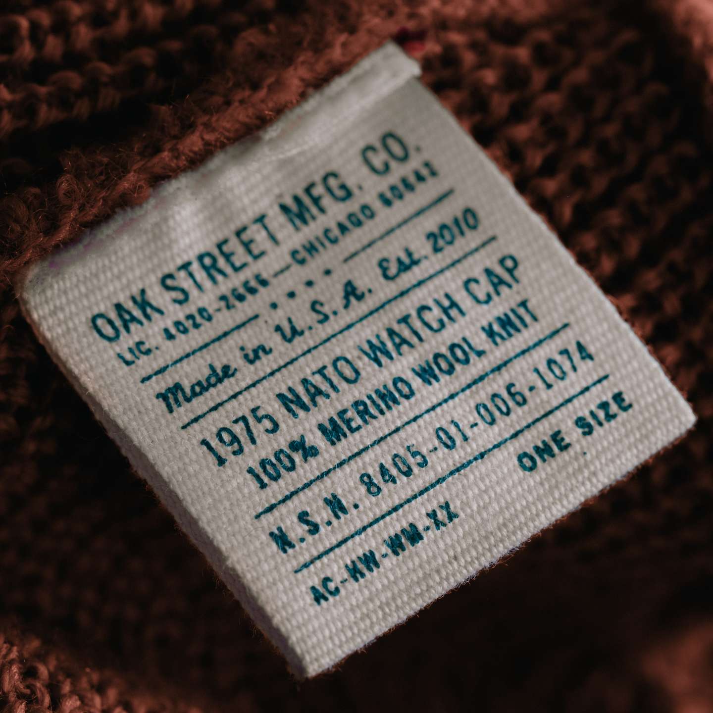 Field Tech Russet Merino Wool Knit 1975 NATO Watch Cap - Detail Image Two