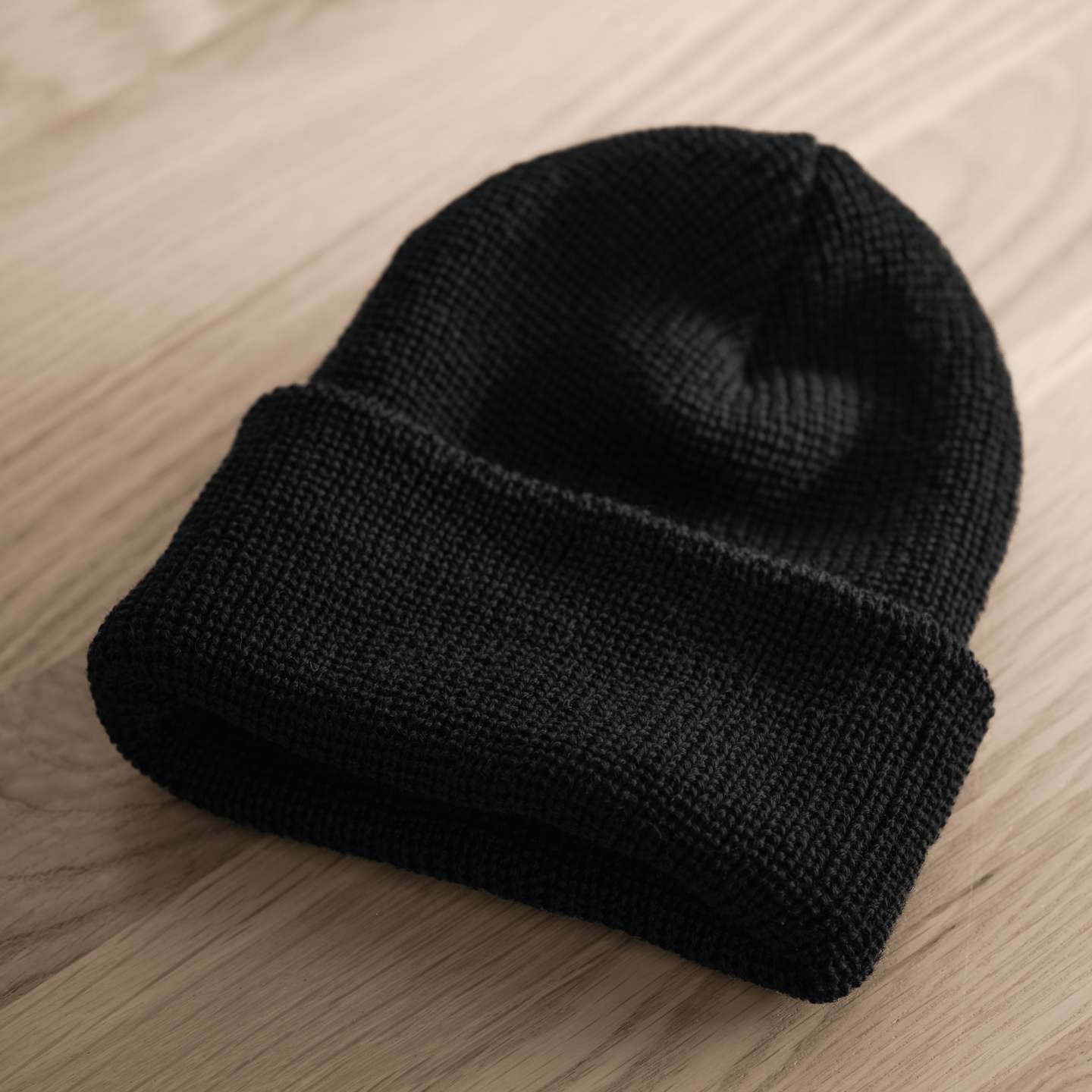 Operator Black Merino Wool Knit 1975 NATO Watch Cap - Detail Image One