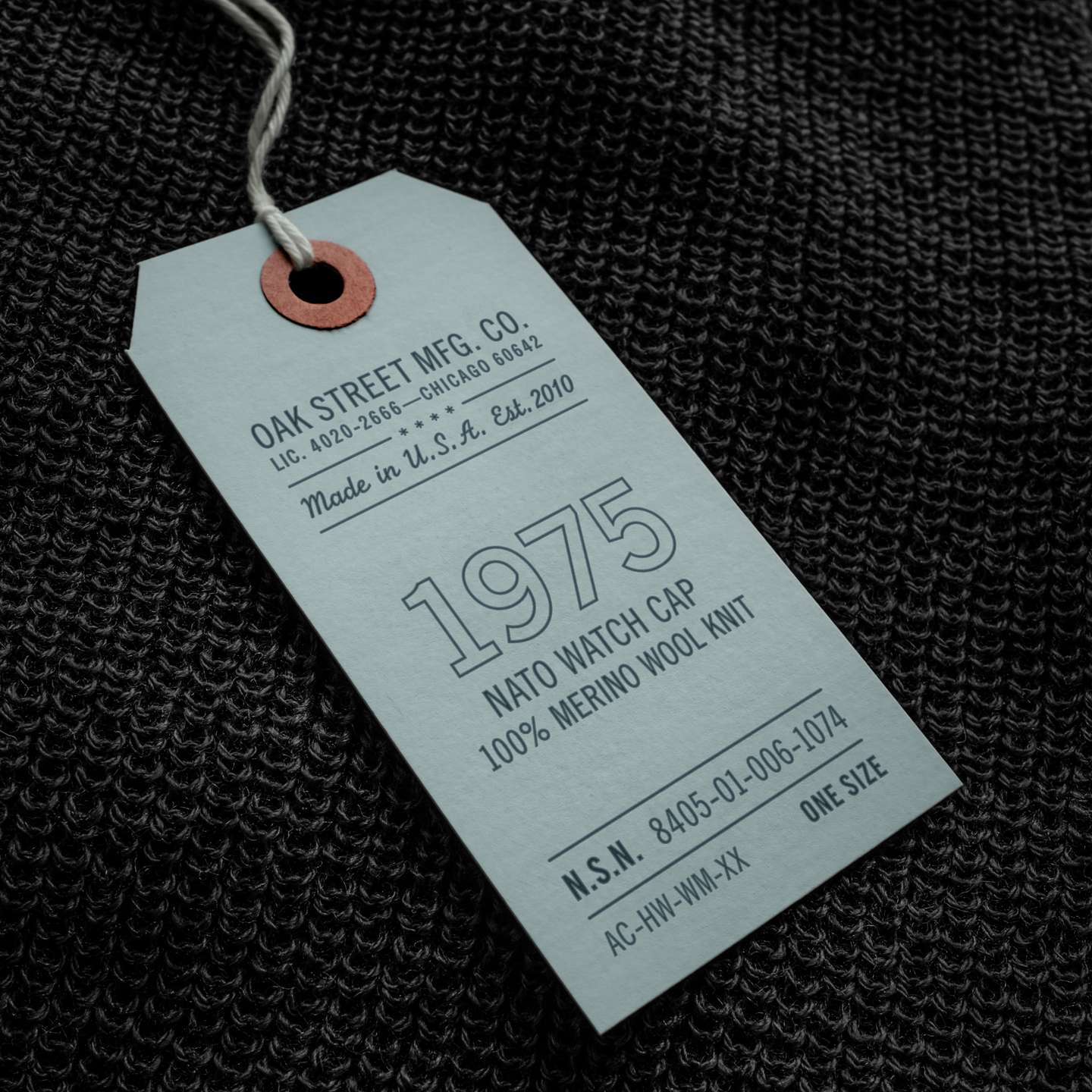 Operator Black Merino Wool Knit 1975 NATO Watch Cap - Detail Image Two