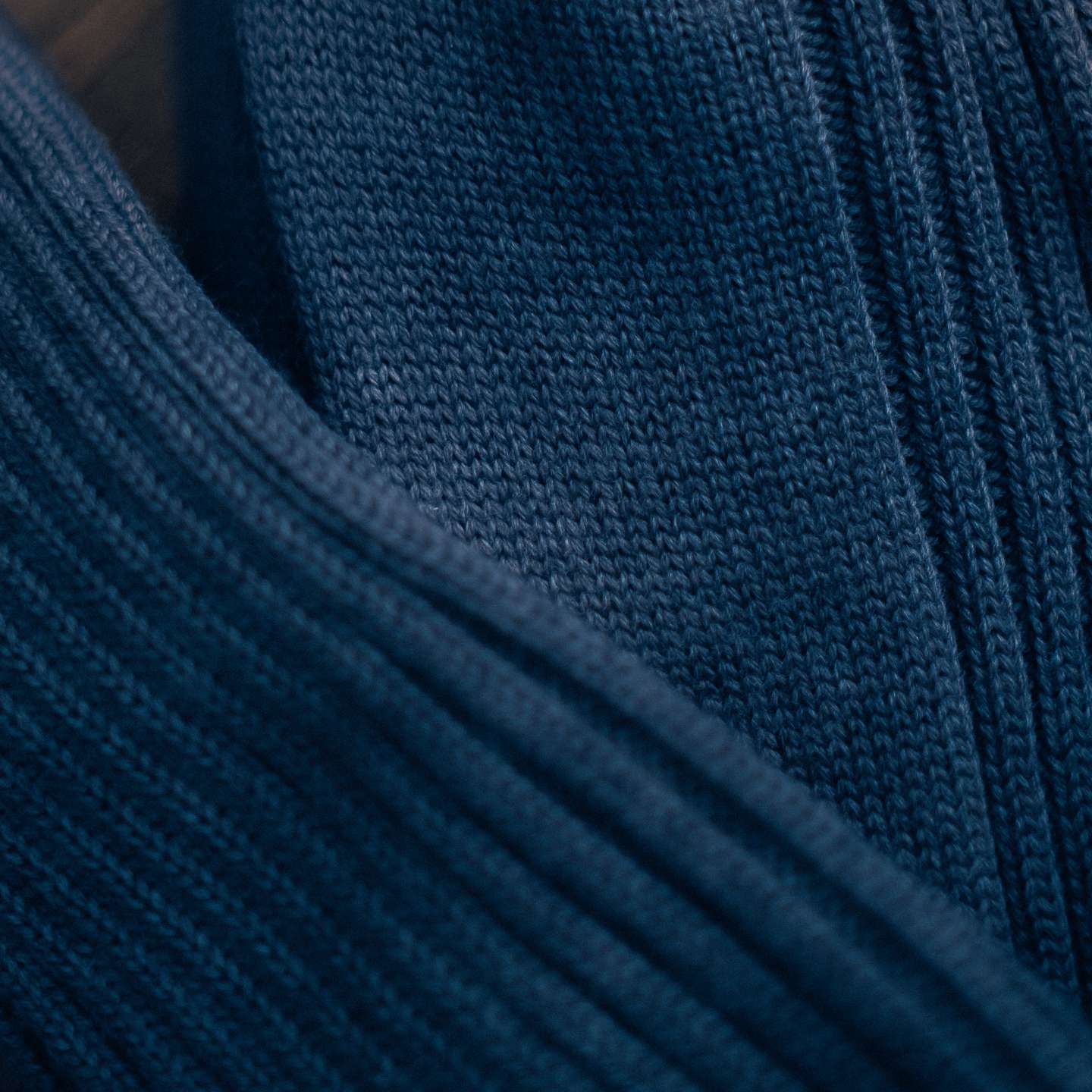 Cobalt Heathered Cotton Bresciani Officer Sock - Detail Image Two