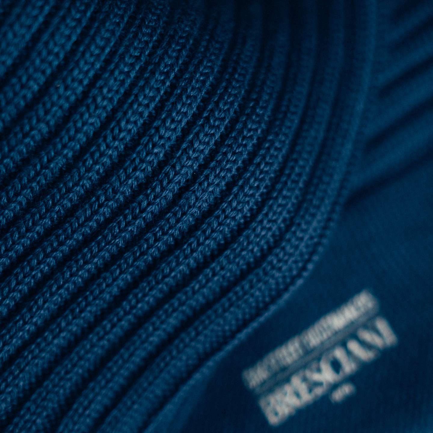 Flag Blue Merino Wool Blend Bresciani Officer Sock - Detail Image Two