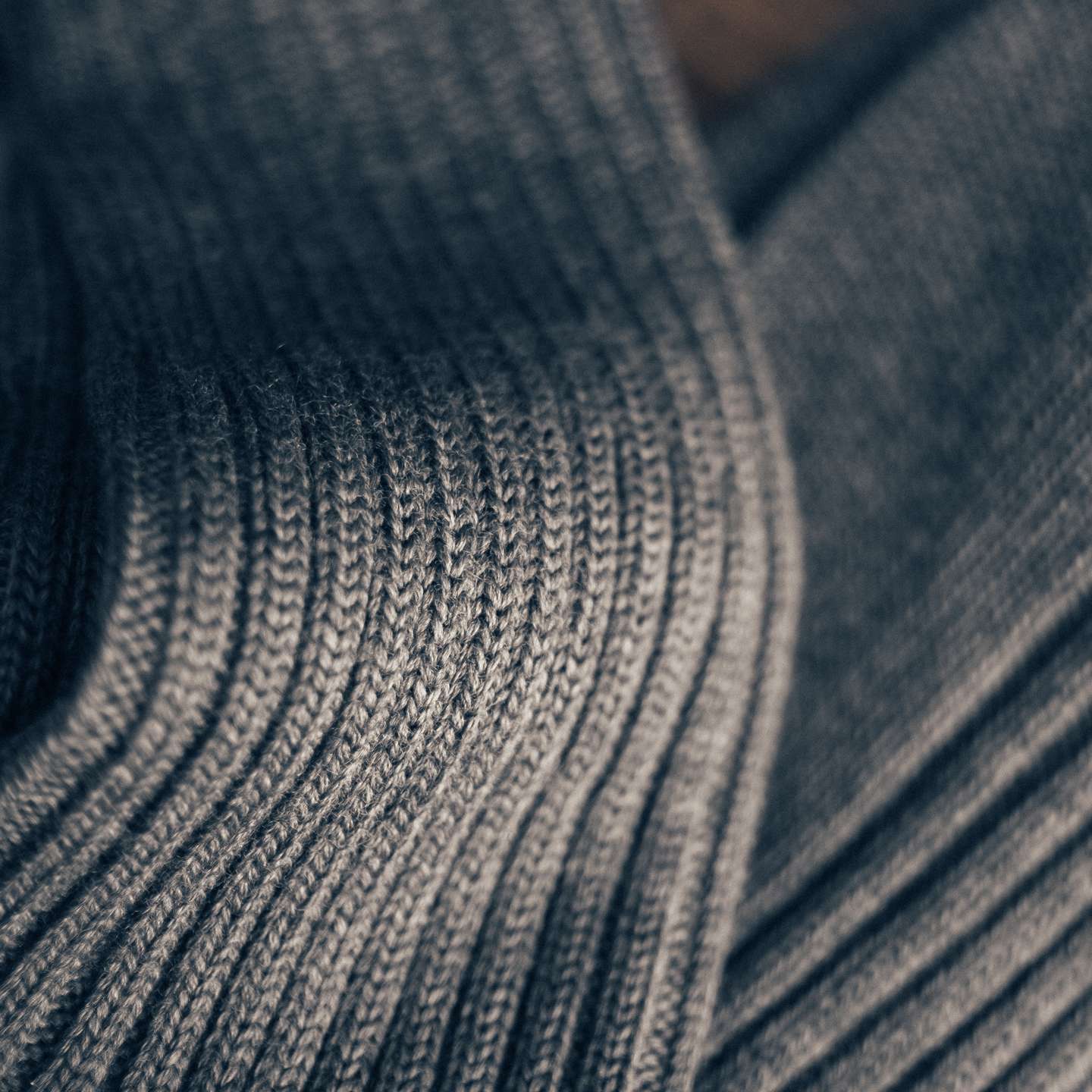 Iron Heathered Cotton Bresciani Officer Sock - Detail Image Two