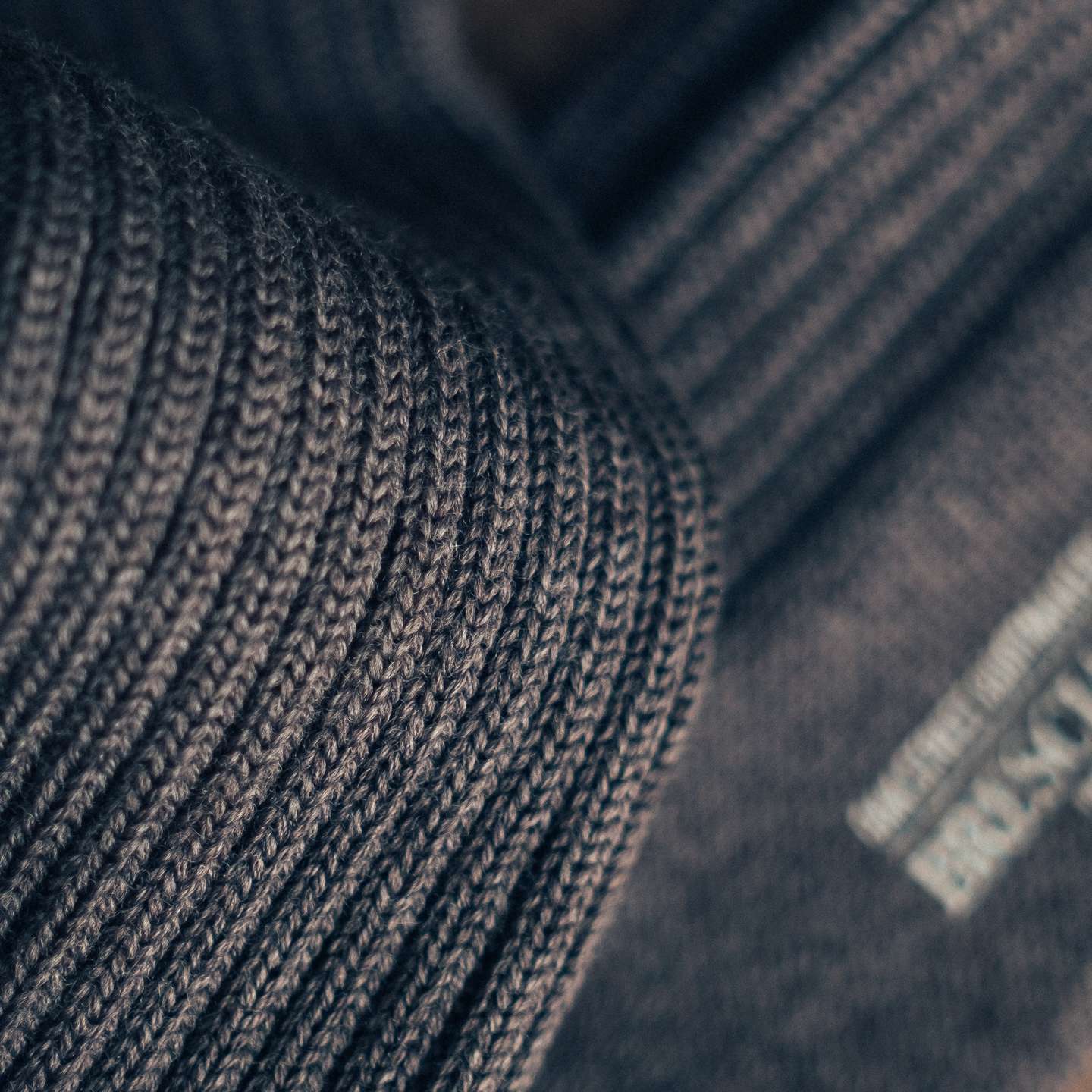 Steel Merino Wool Blend Bresciani Officer Sock - Detail Image Two