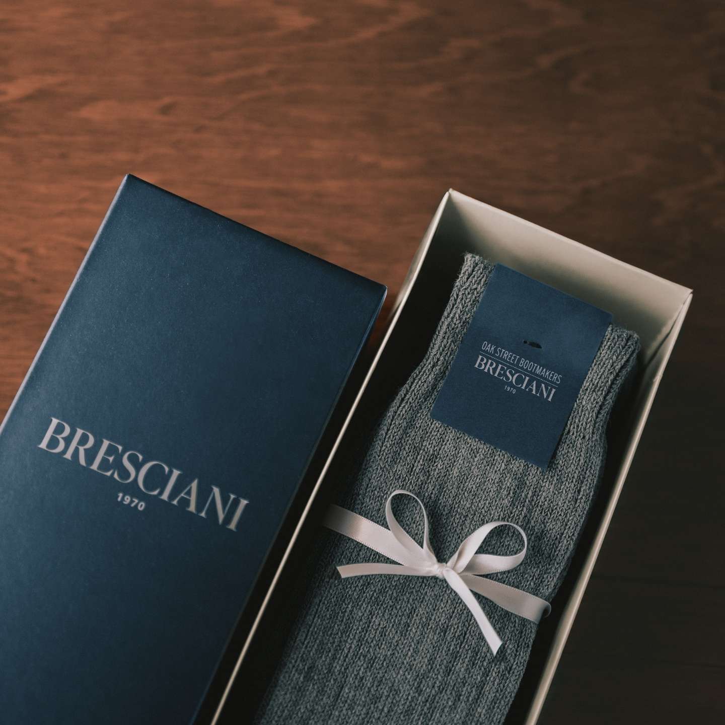 Heathered Cotton Gift Box Bresciani Officer Socks - Detail Image One