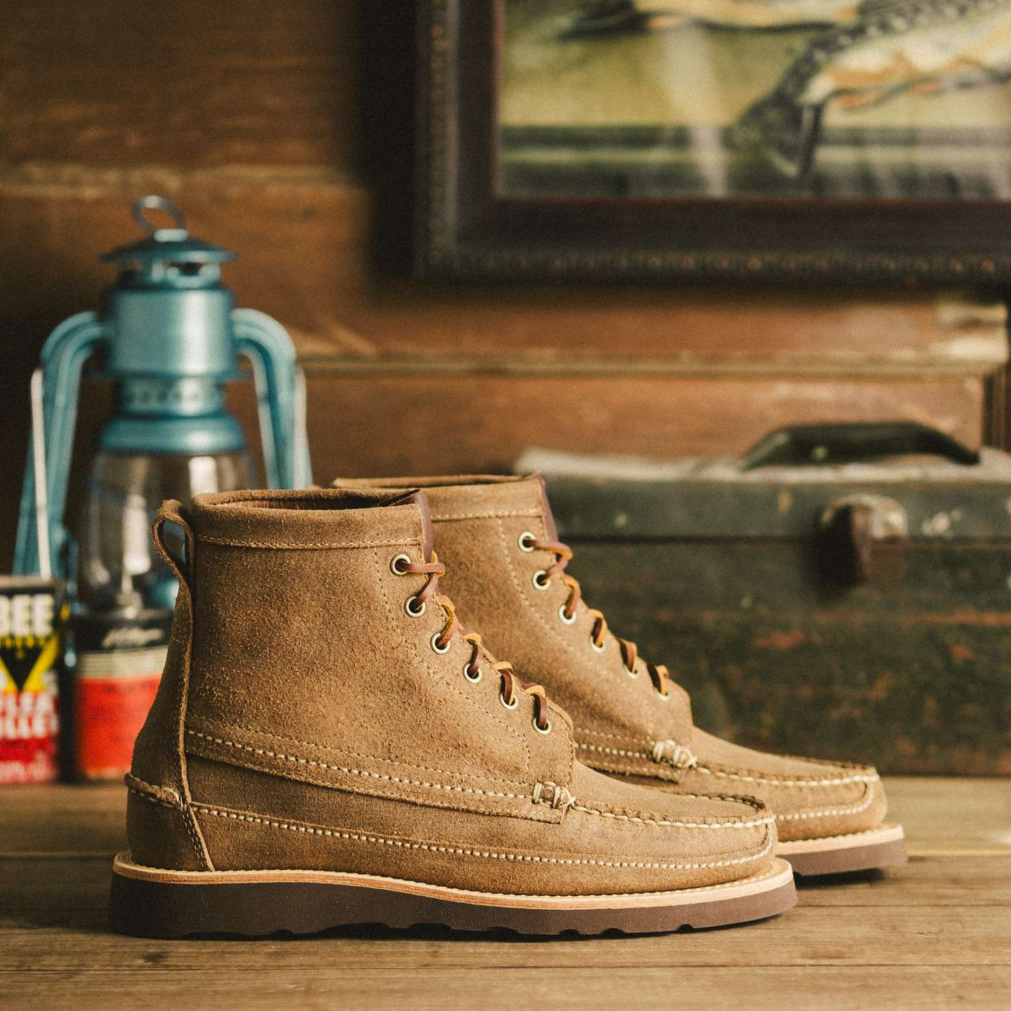 Natural Chromexcel Reverse Camp Boot - Detail Image One