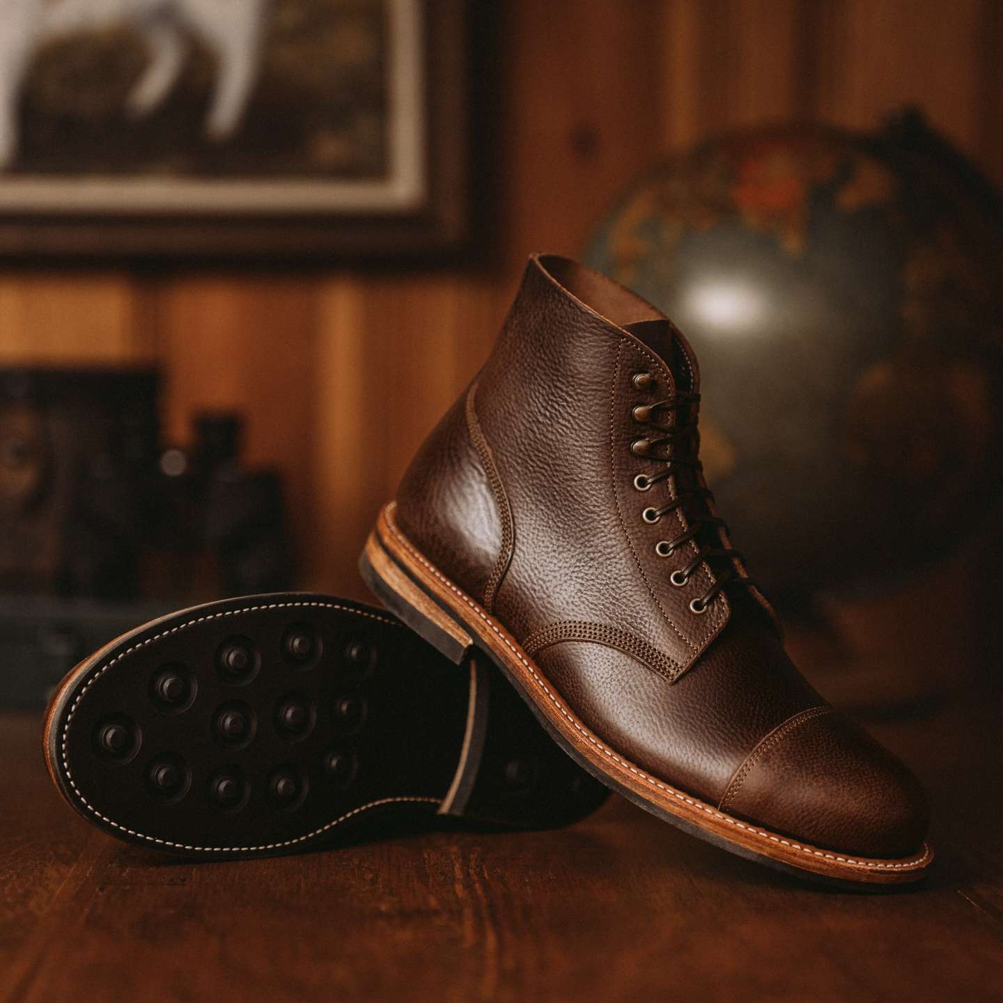 305 Mahogany Legend Cap-Toe Field Boot - Detail Image One
