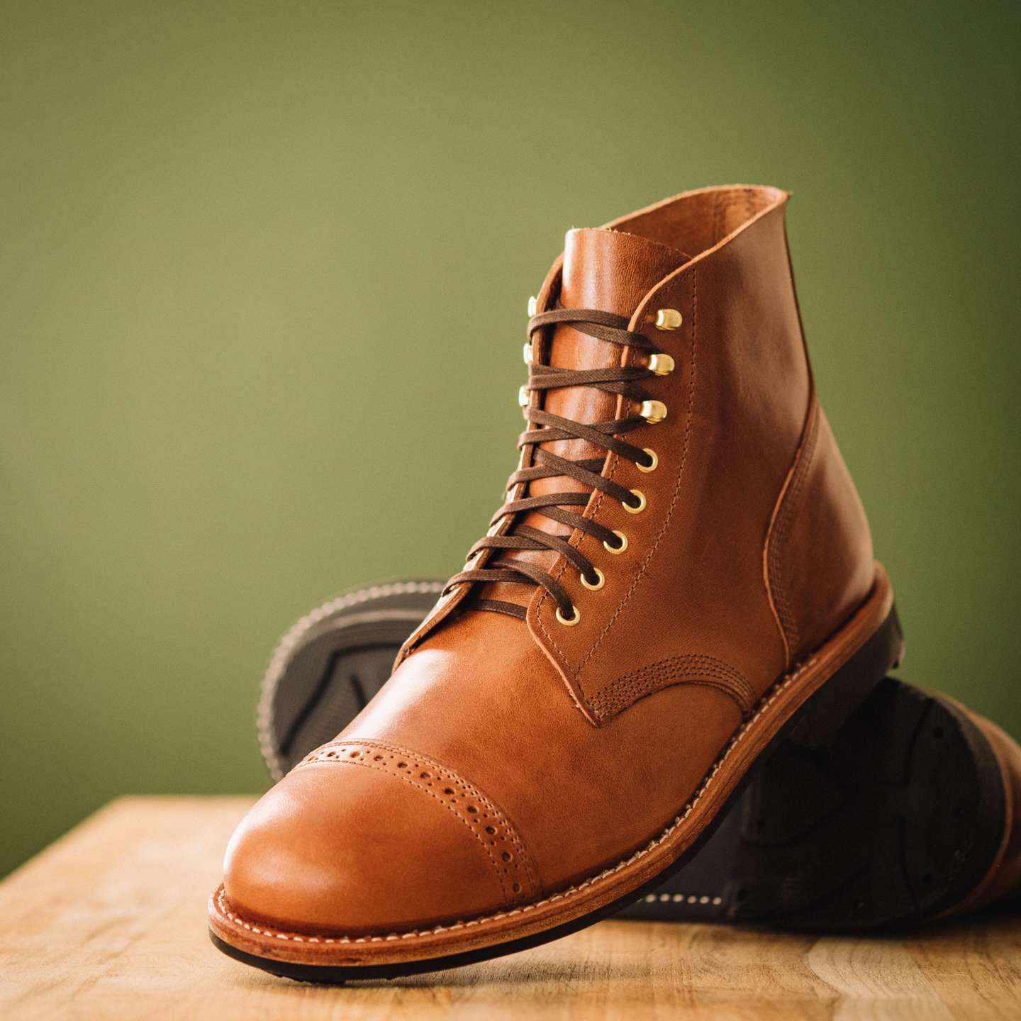 Toscanello Horse Rump Cap-Toe Field Boot - Detail Image One