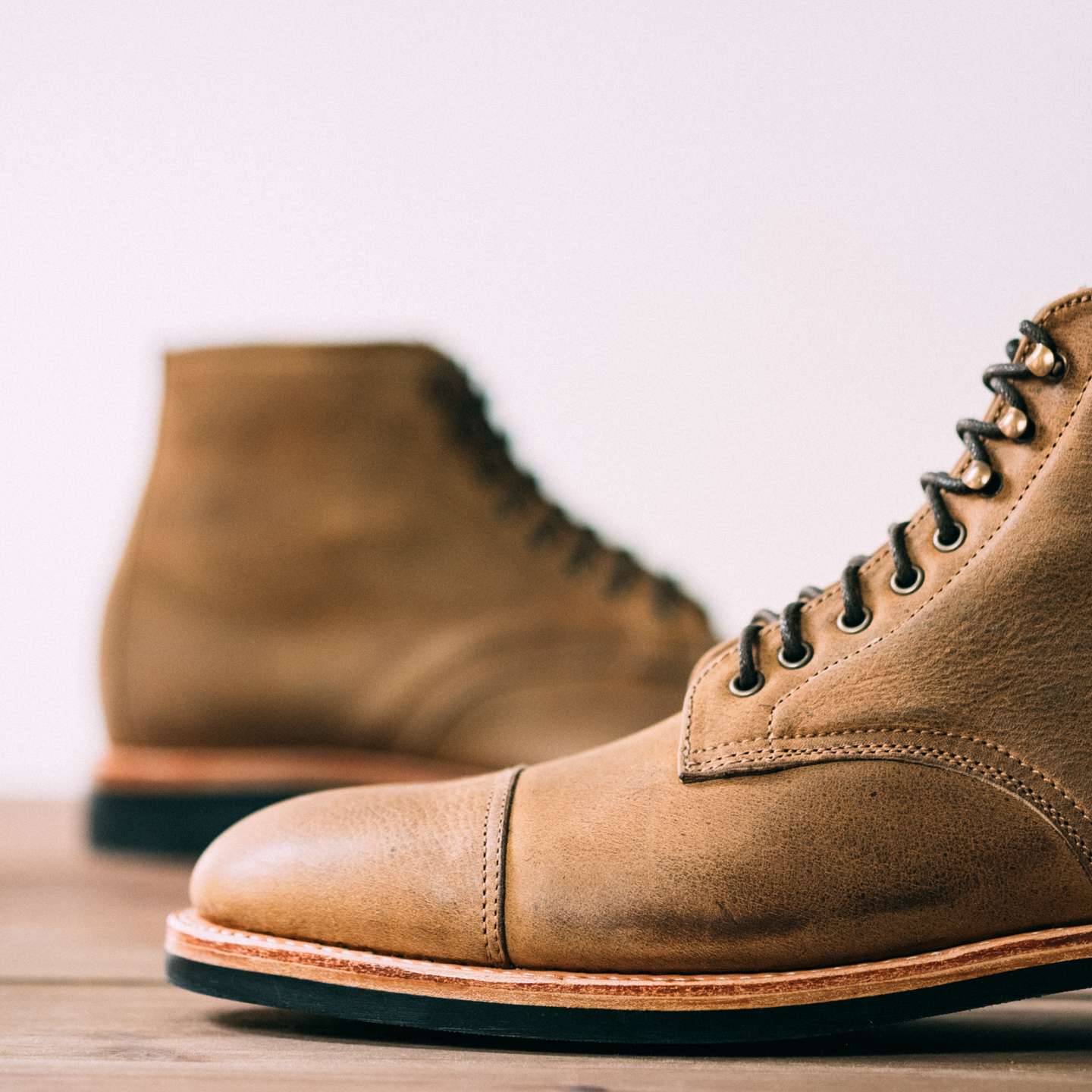 Gaucho Waxed Kudu Cap-Toe Lakeshore Boot - Detail Image Two