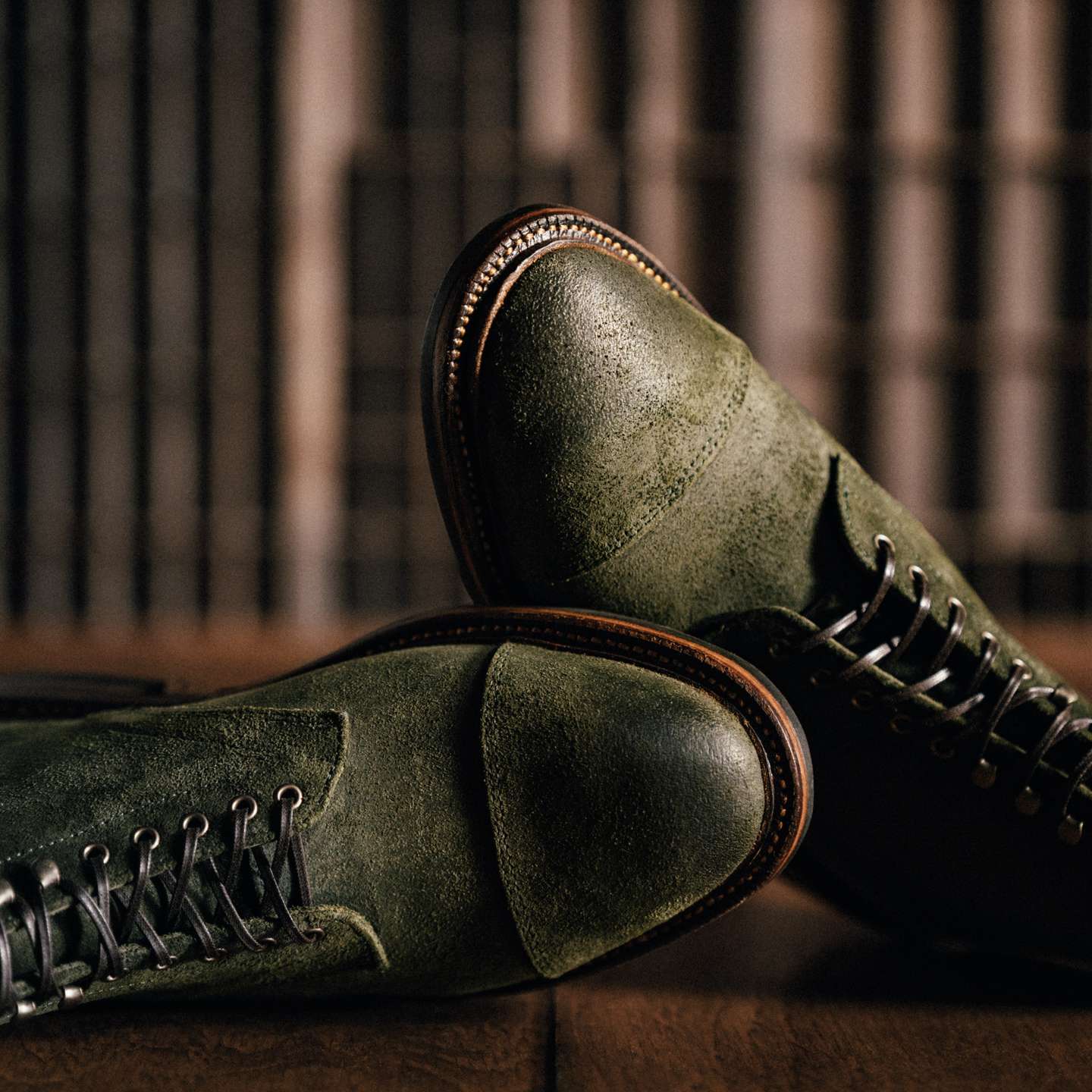 Huntsman Waxy Chamois Reverse Cap-Toe Lakeshore Boot - Detail Image One