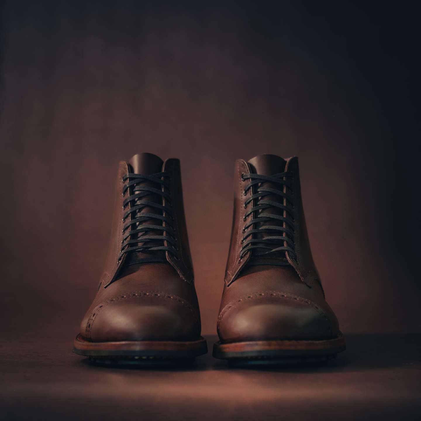 Minerva Liscio Castagno Cap-Toe Lakeshore Boot - Detail Image Two