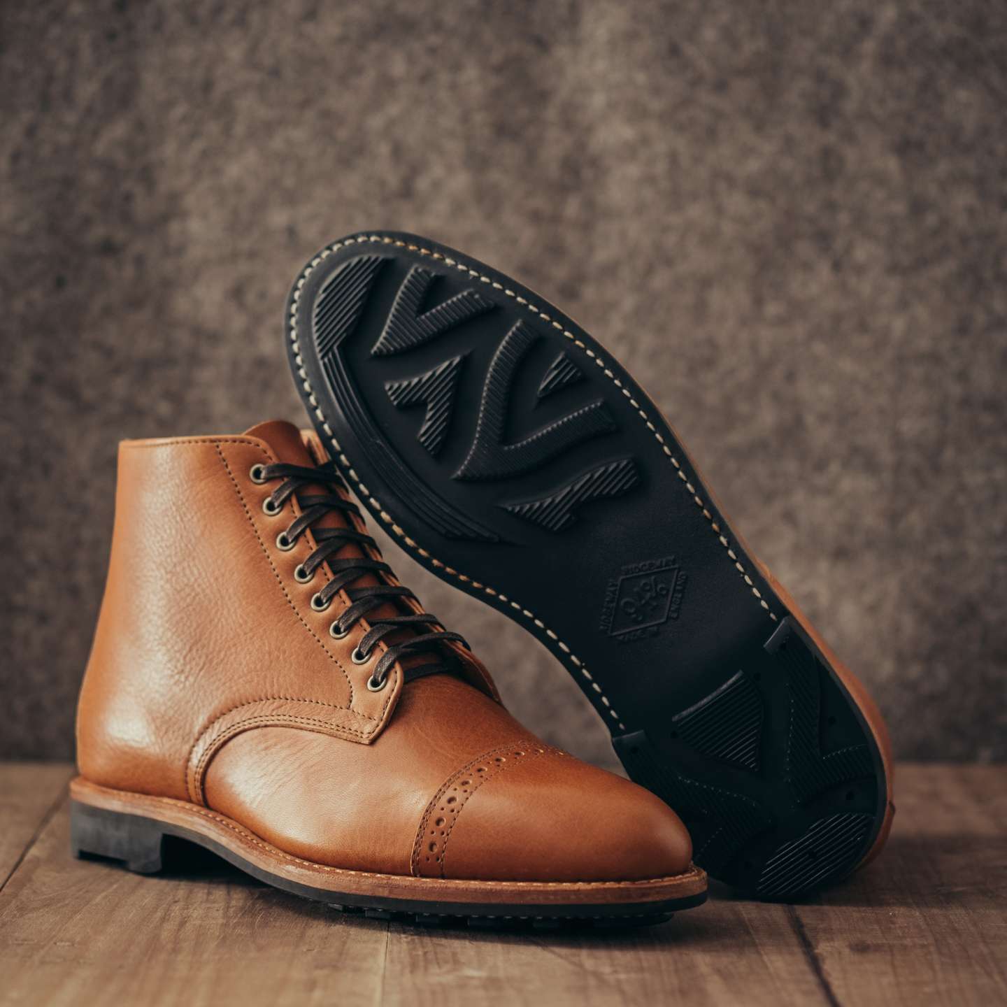 No. 2 Tan Hashimoto Cap-Toe Lakeshore Boot - Detail Image One