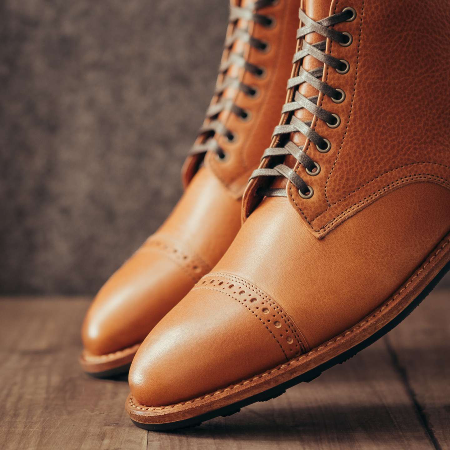 No. 2 Tan Hashimoto Cap-Toe Lakeshore Boot - Detail Image Two