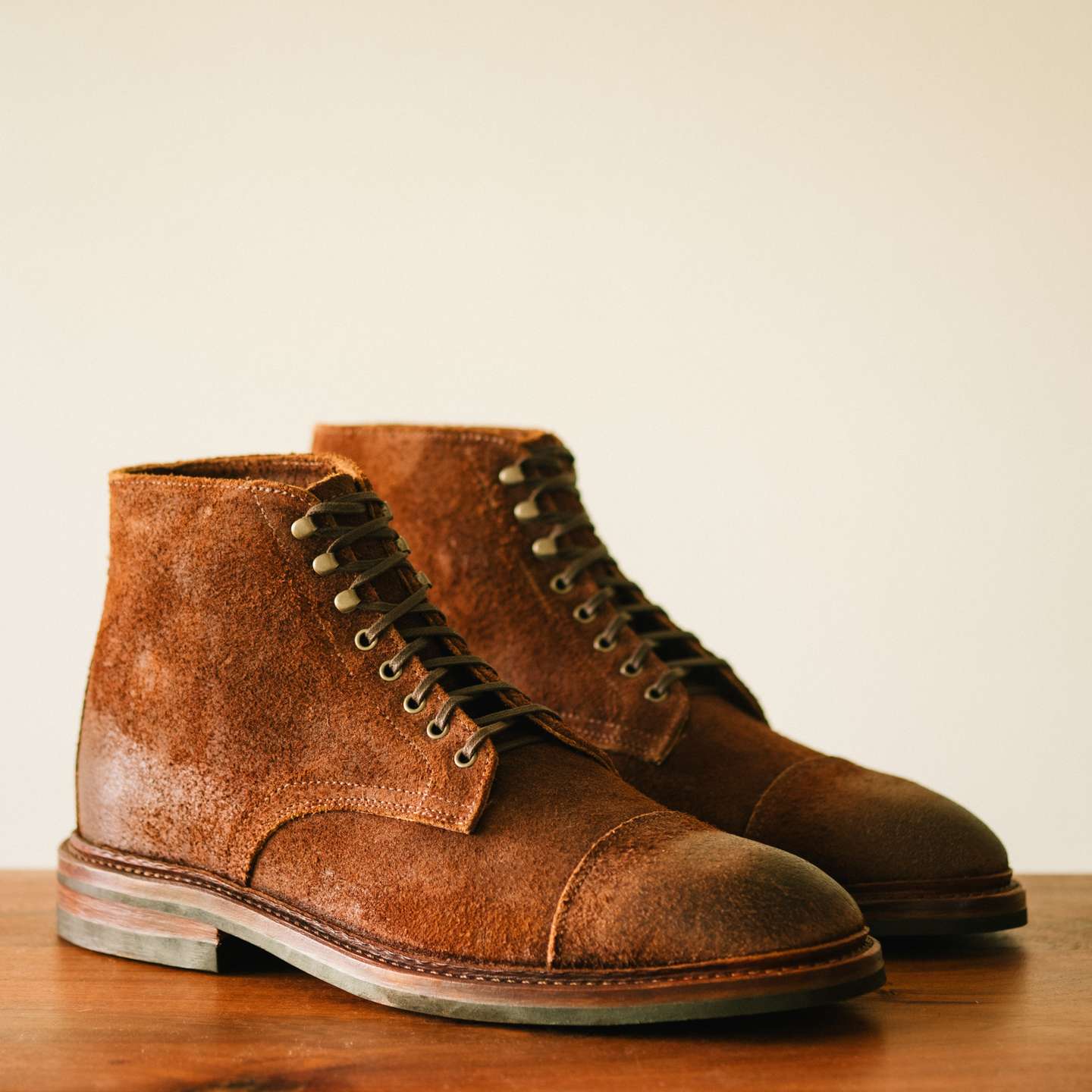 Trail Crazy Horse Roughout Cap-Toe Lakeshore Boot - Detail Image One