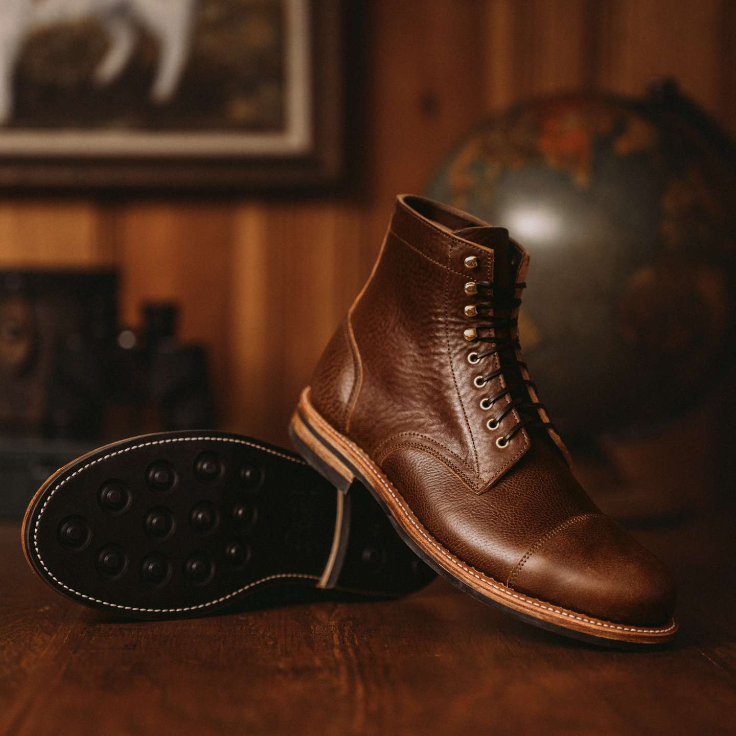 302 Walnut Legend Cap-Toe Trench Boot - Detail Image One