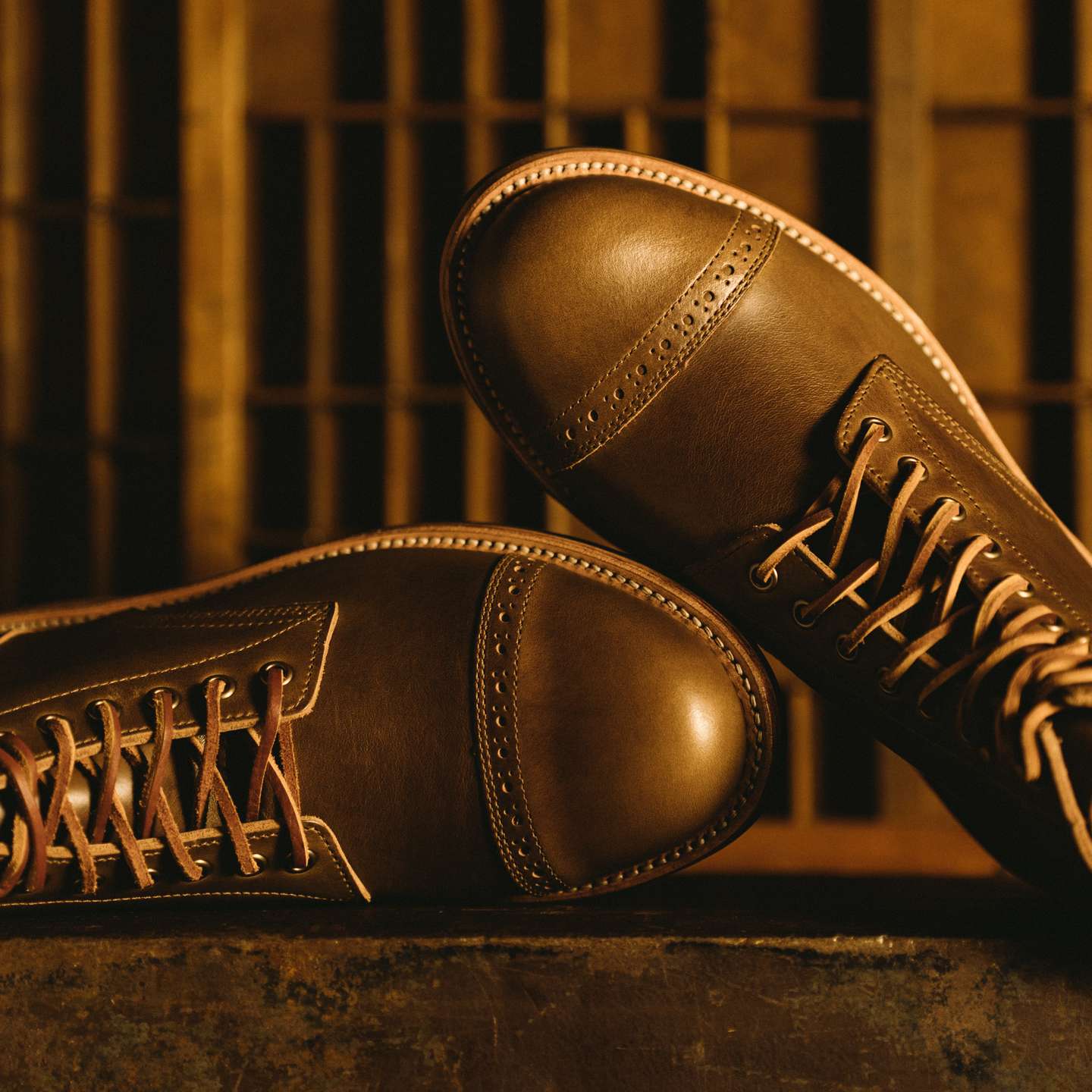 Antique Natural Chromexcel Cap-Toe Trench Boot - Detail Image Two