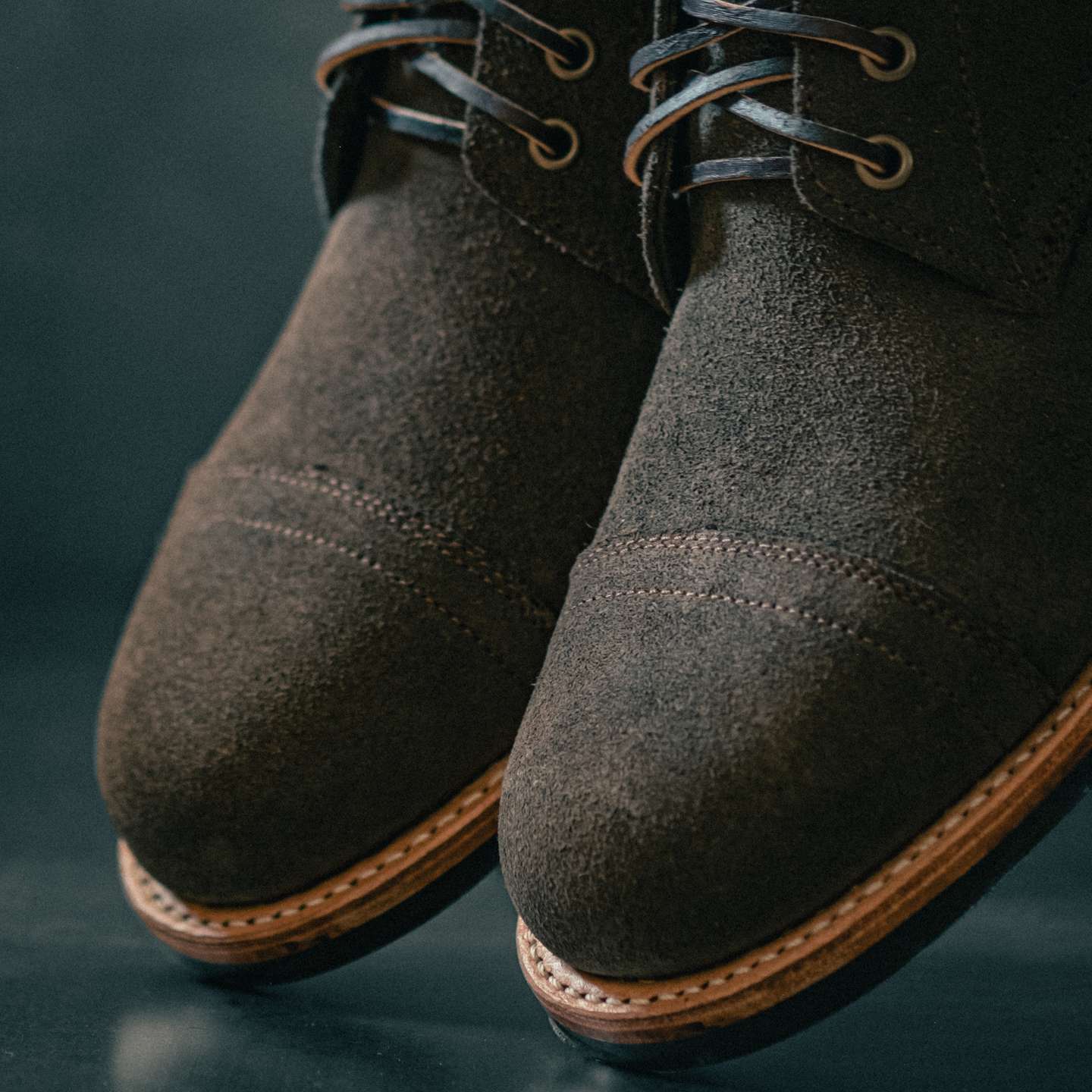 Natural Iron Overdye Chromexcel Roughout Cap-Toe Trench Boot - Detail Image Two