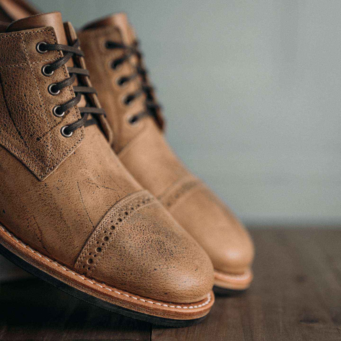 Sandstone Naked Kudu Cap-Toe Trench Oxford - Detail Image Two