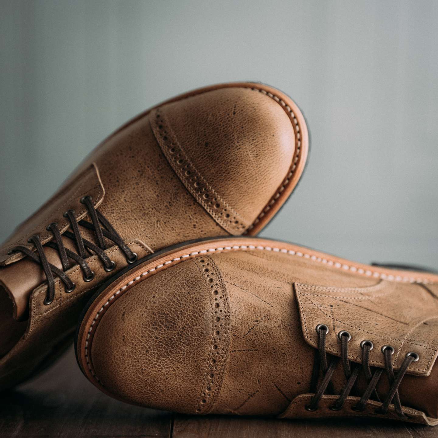Sandstone Naked Kudu Cap-Toe Trench Oxford - Detail Image One