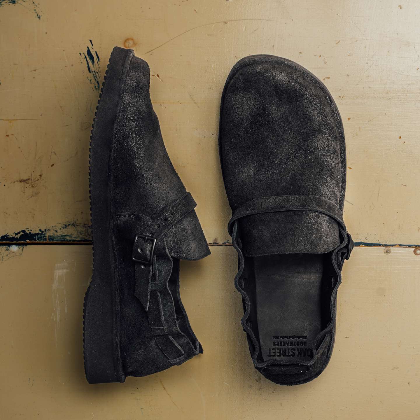 Black Oil Tan Roughout Country Loafer - Detail Image One