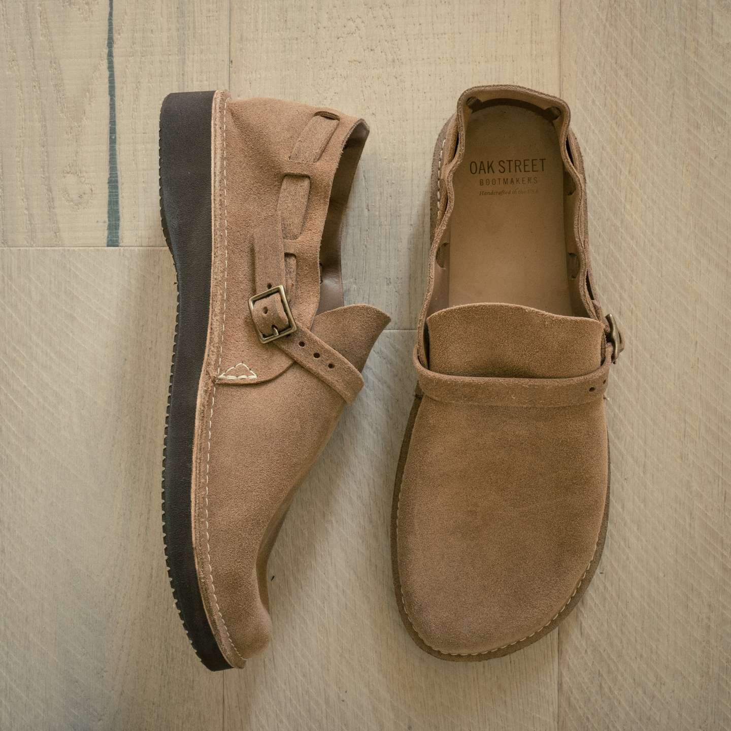 Natural Chromexcel Roughout Country Loafer - Detail Image One