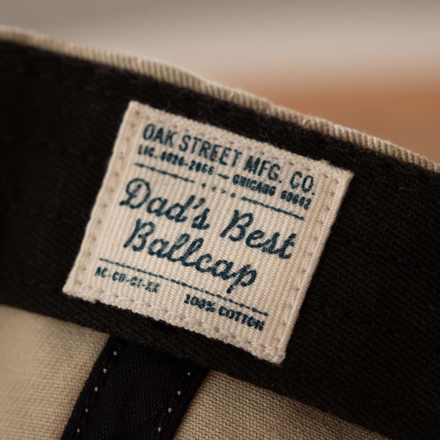 Khaki Cotton Twill Dad’s Best Ballcap - Detail Image Two