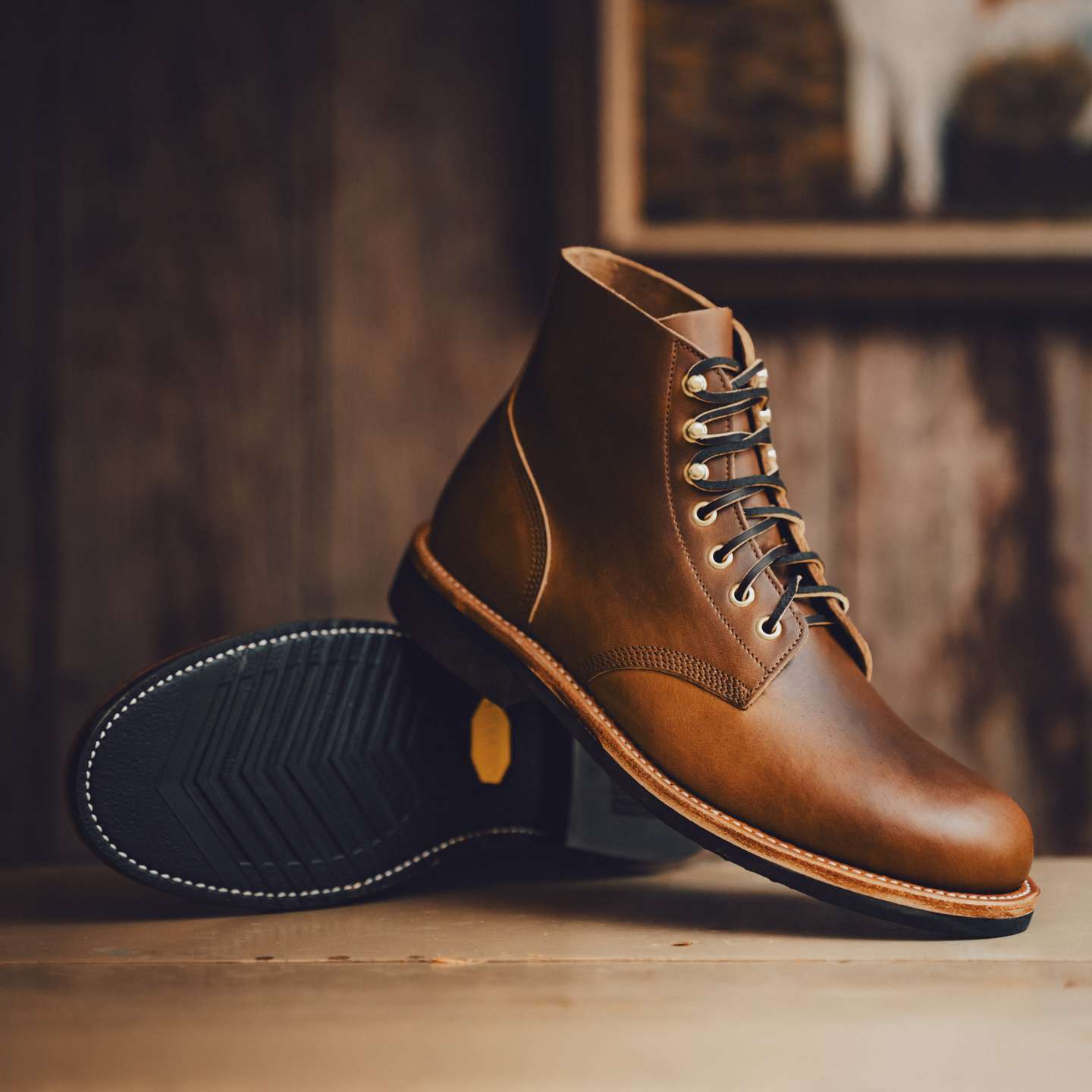 Cognac Shackleton Field Boot - Detail Image One