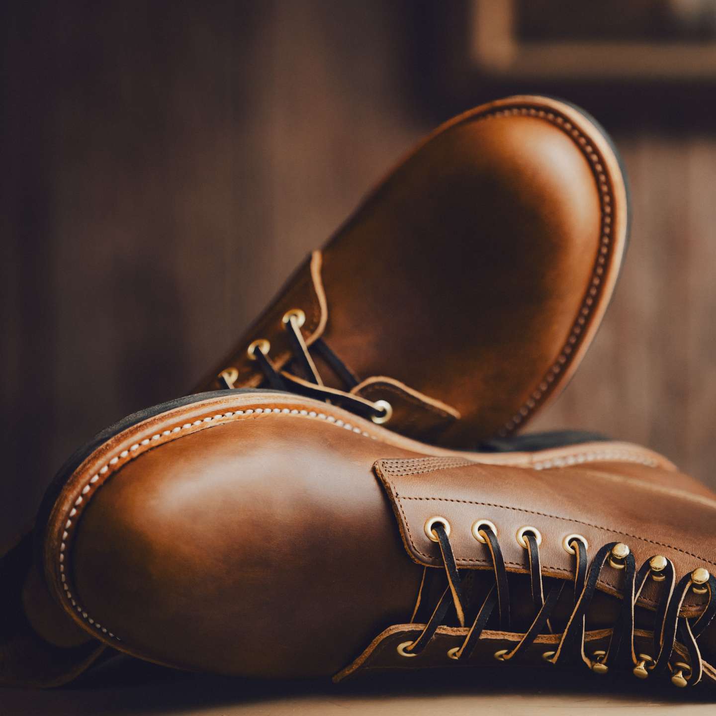 Cognac Shackleton Field Boot - Detail Image Two