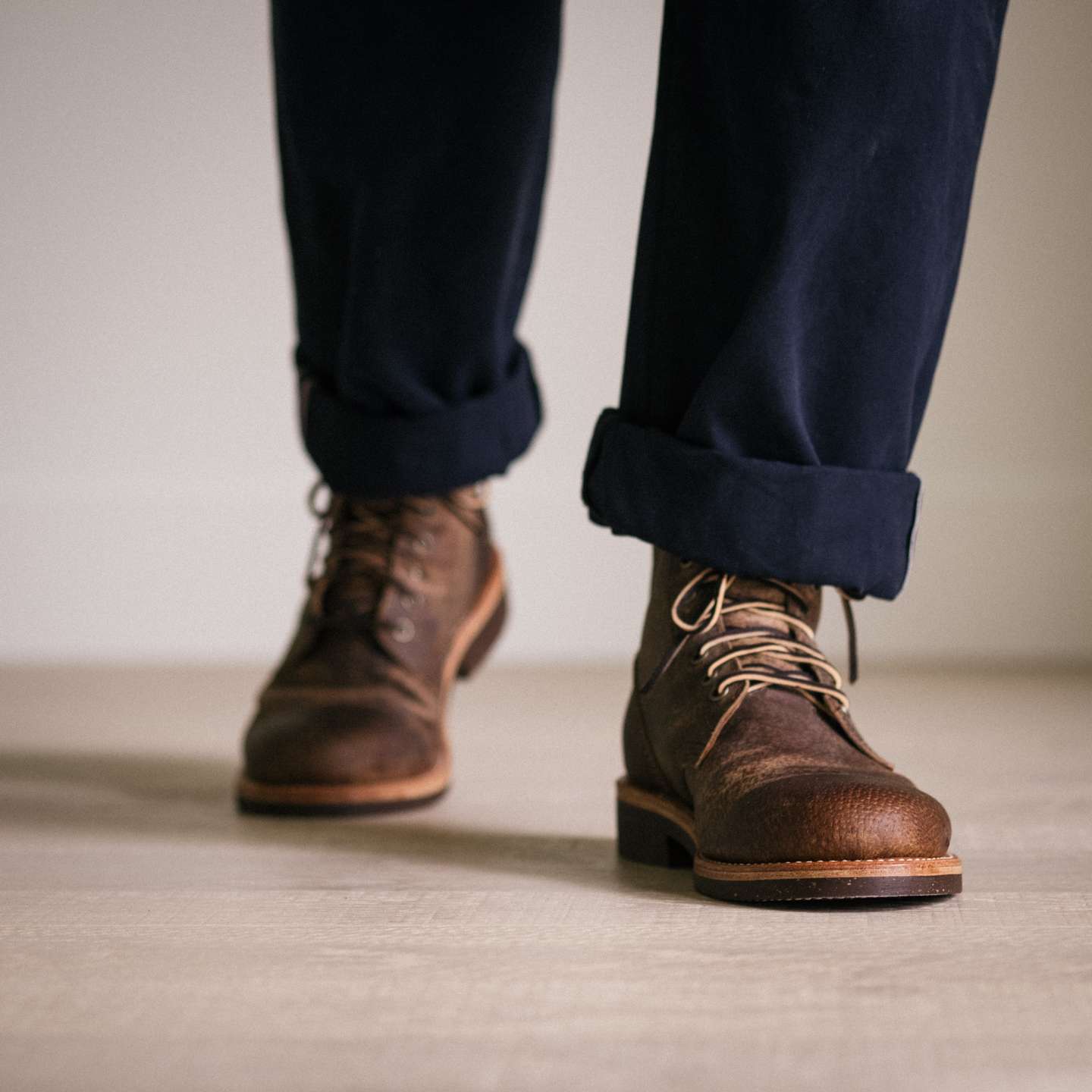 Light Waxy Wild Boar Field Boot - Detail Image One