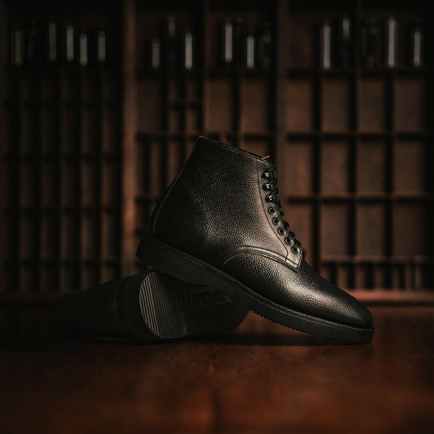 Black Scotch Grain Chromexcel Lakeshore Boot - Detail Image Two