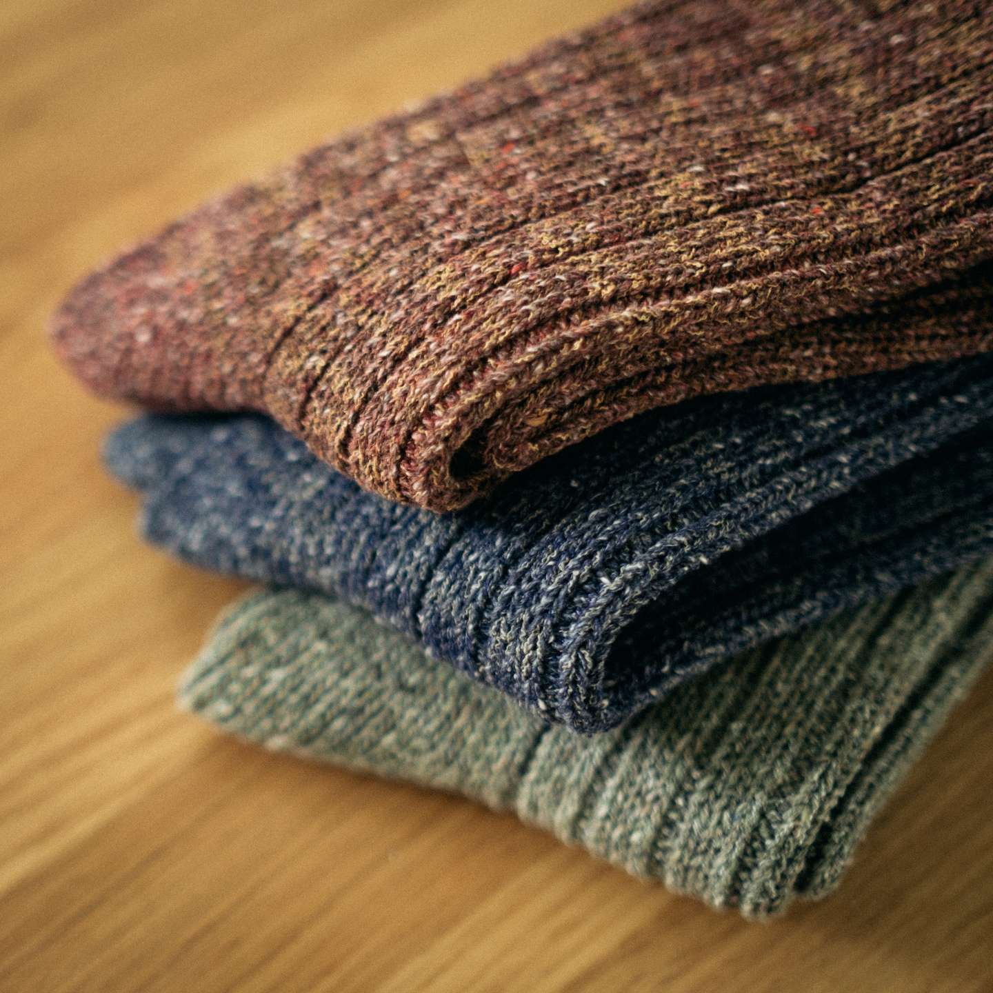Indigo Cotton Nep Anonymous ISM Crew Sock - Detail Image One