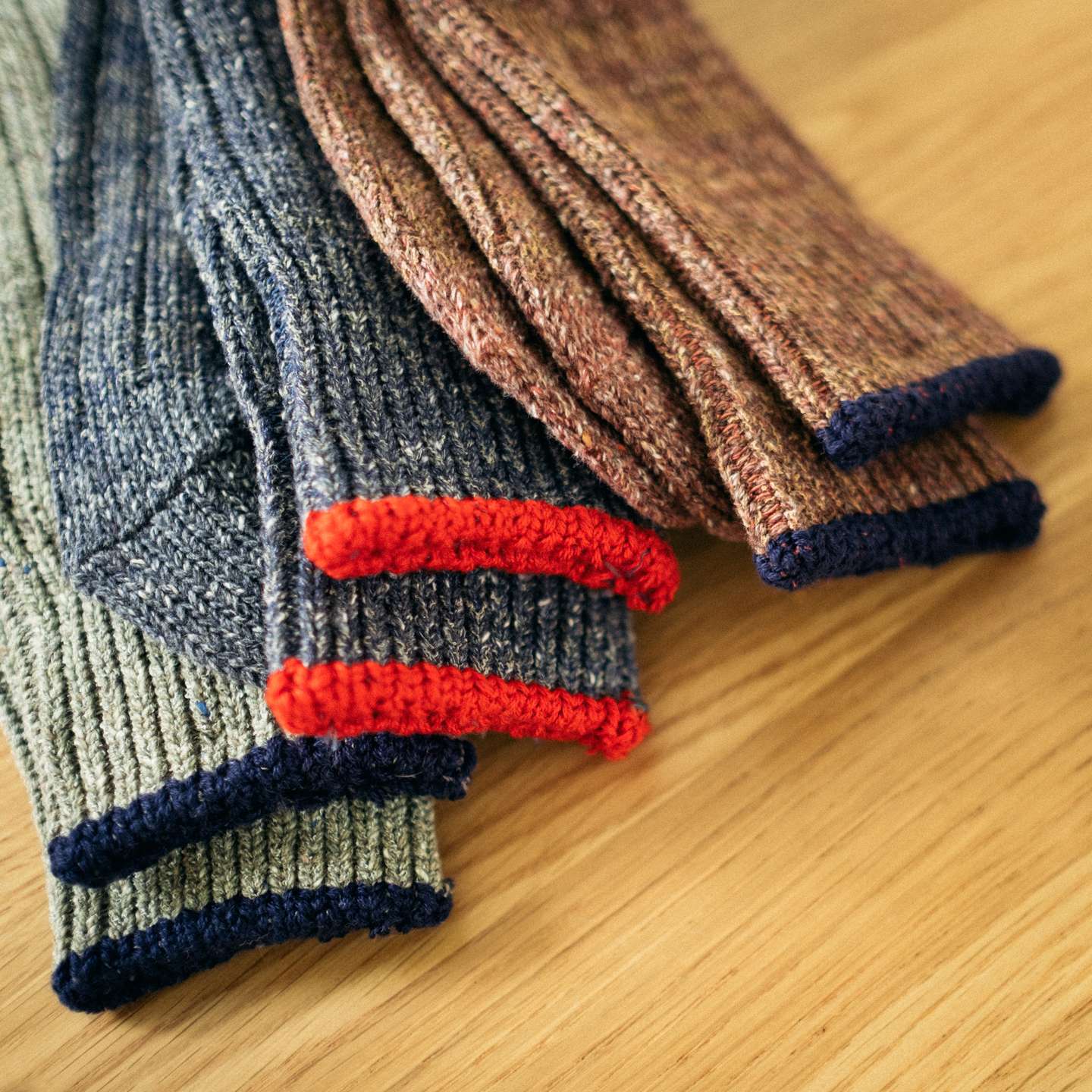 Indigo Cotton Nep Anonymous ISM Crew Sock - Detail Image Two