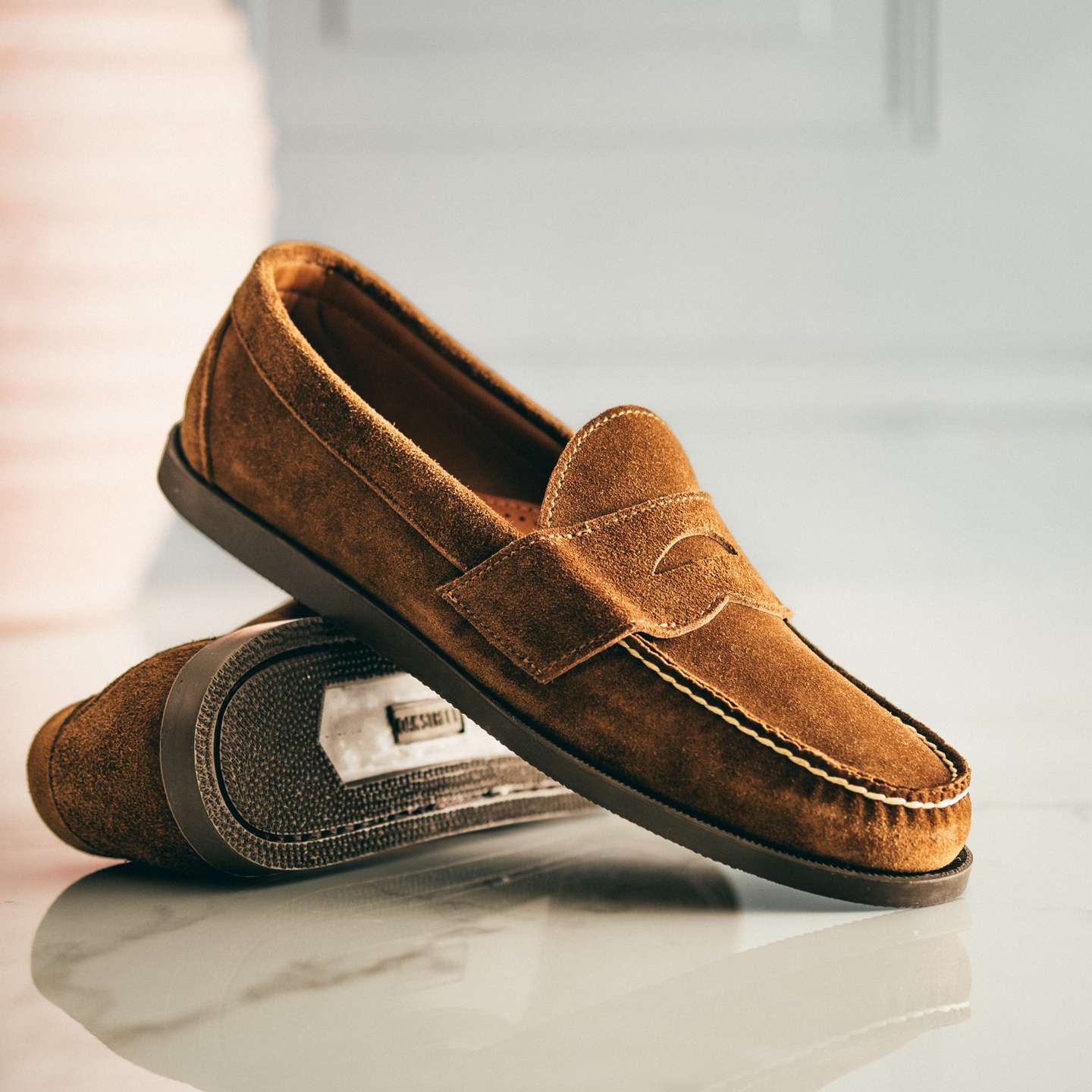 Snuff Janus Suede Penny Moc - Detail Image Two