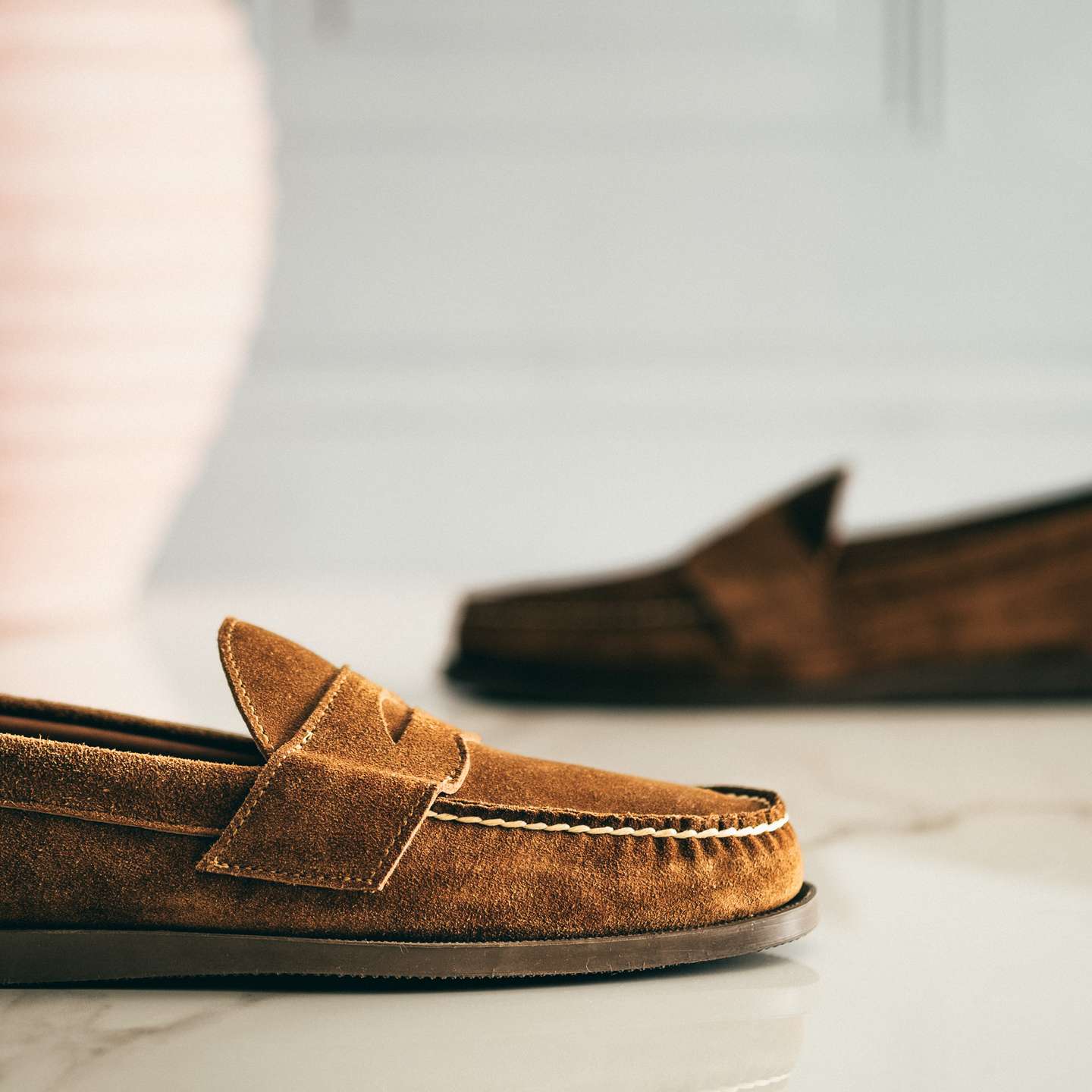 Snuff Janus Suede Penny Moc - Detail Image One