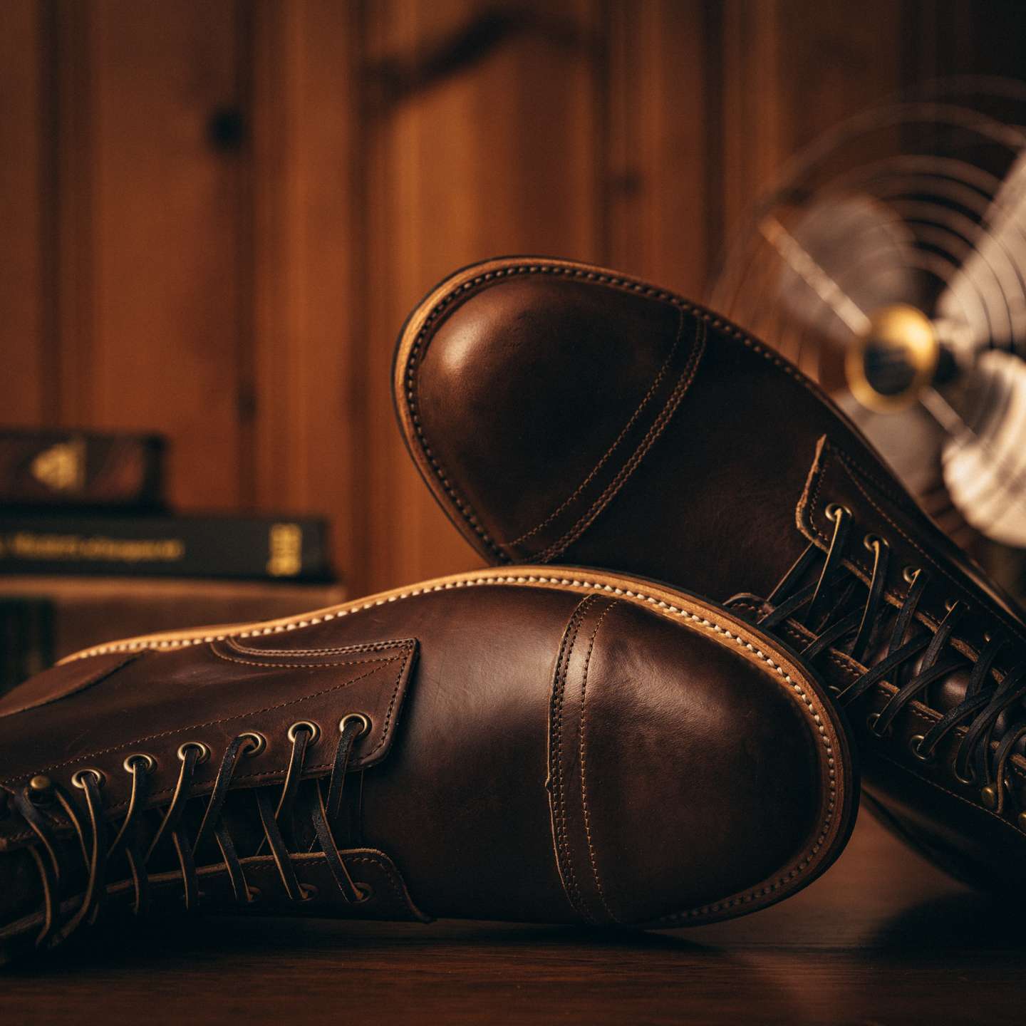 Brown Chromexcel Cap-Toe Trench Boot - Detail Image Two
